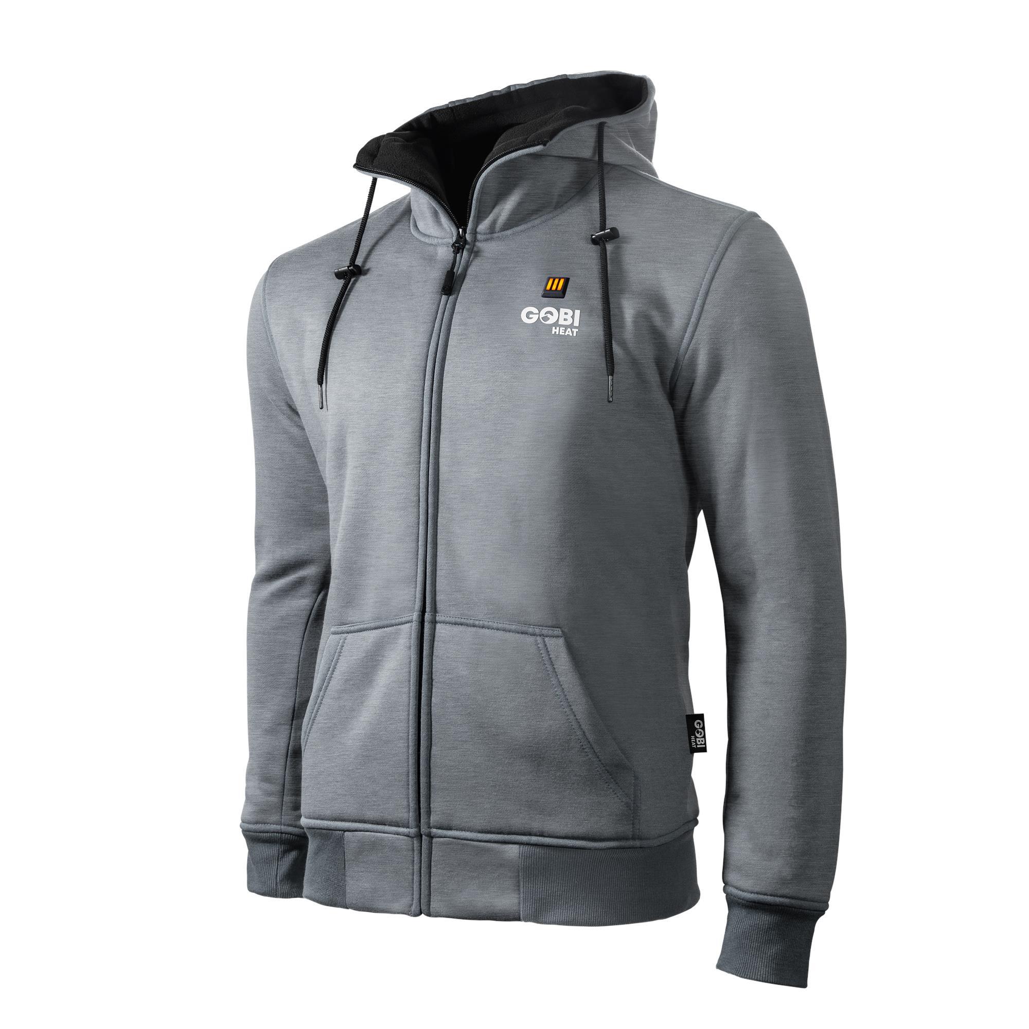 Sudadera con capucha térmica de manga larga para hombre en color gris (talla grande)