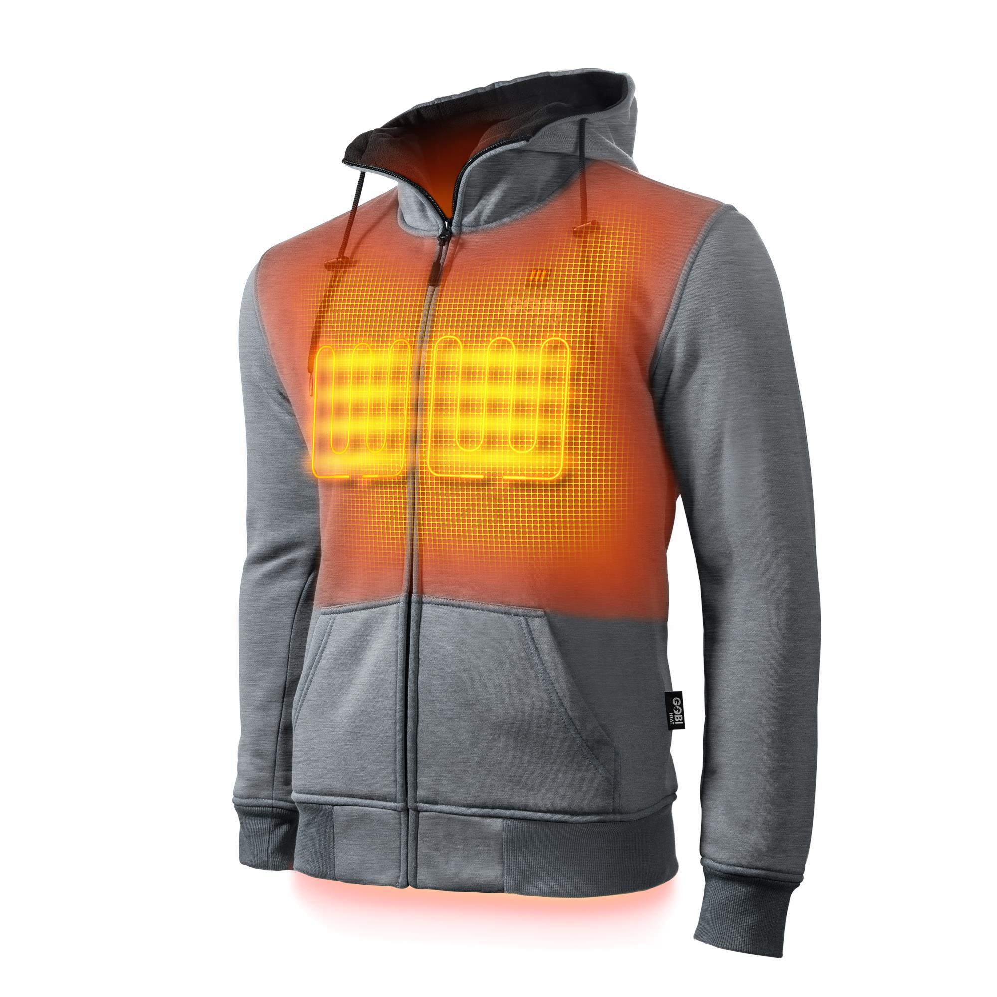 Sudadera con capucha térmica de manga larga para hombre en color gris (talla grande)