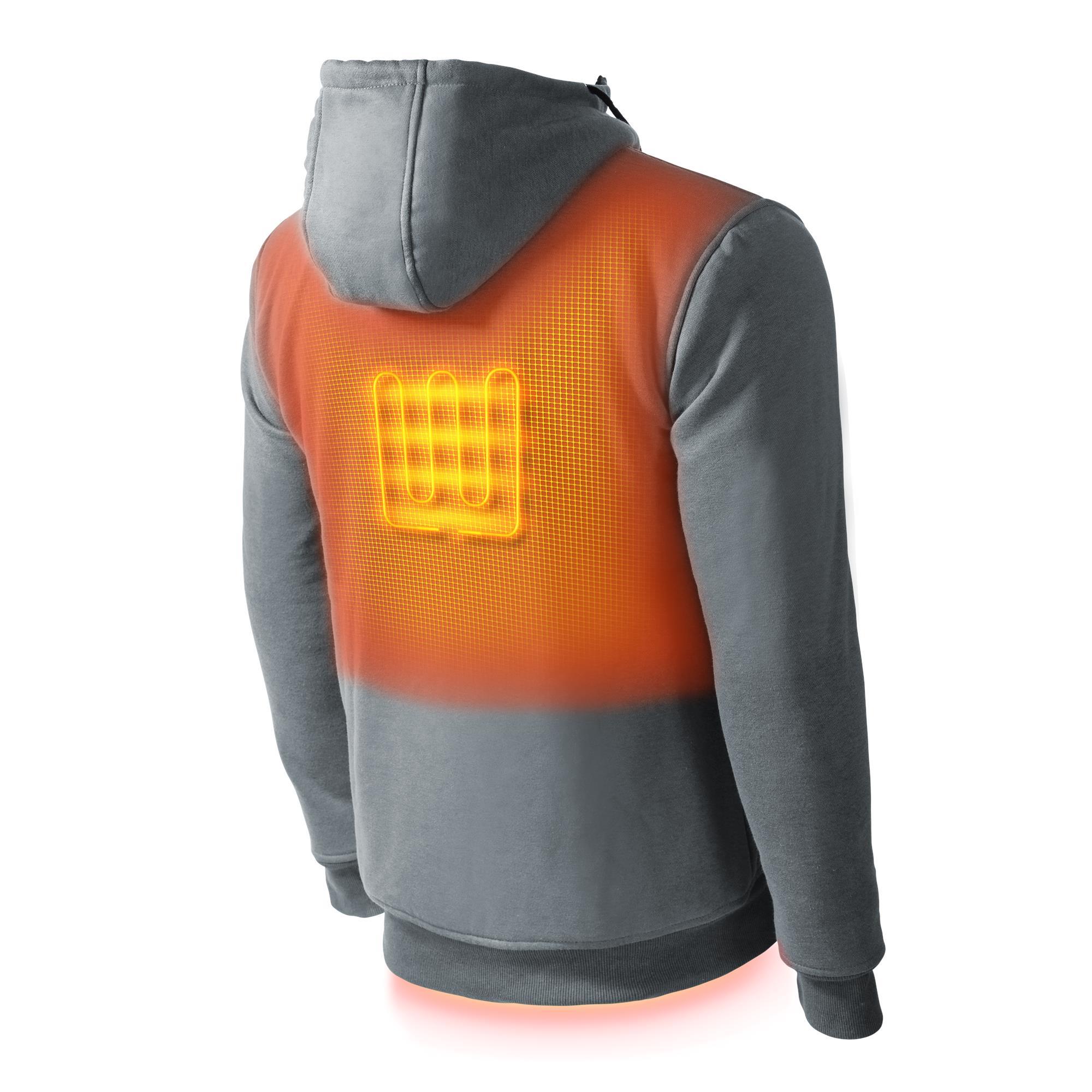 Sudadera con capucha térmica de manga larga para hombre en color gris (talla grande)