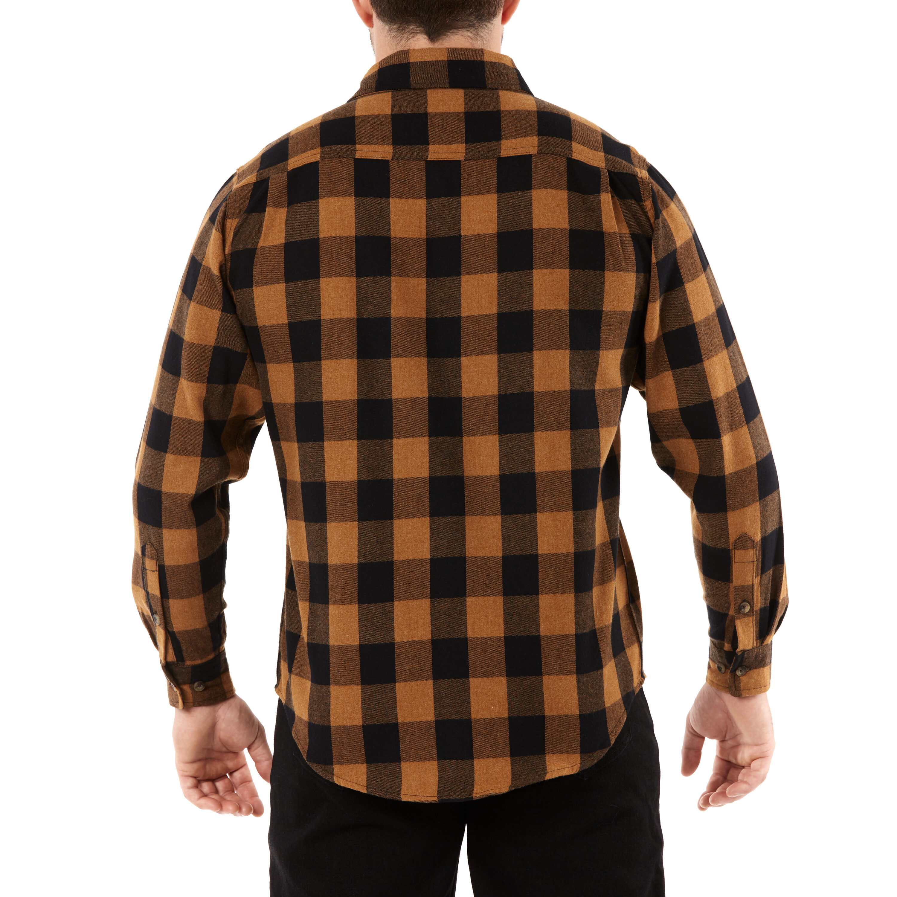 Camisa de manga larga a cuadros tejida en marrón para hombre de Smith's Workwear (Talla Mediana)