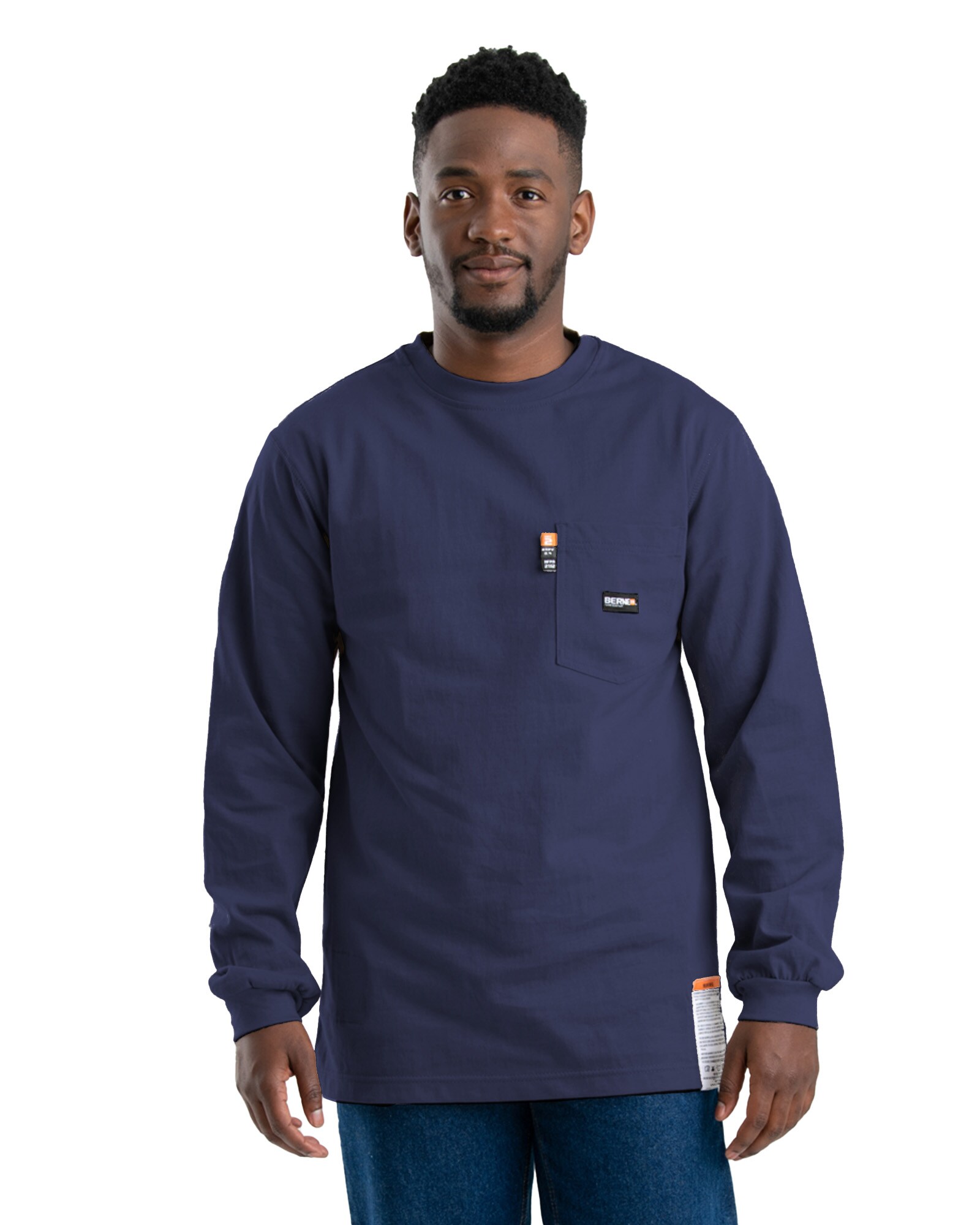 Playera Azul de Manga Larga para Hombre de BERNE APPAREL (Talla 2XL)