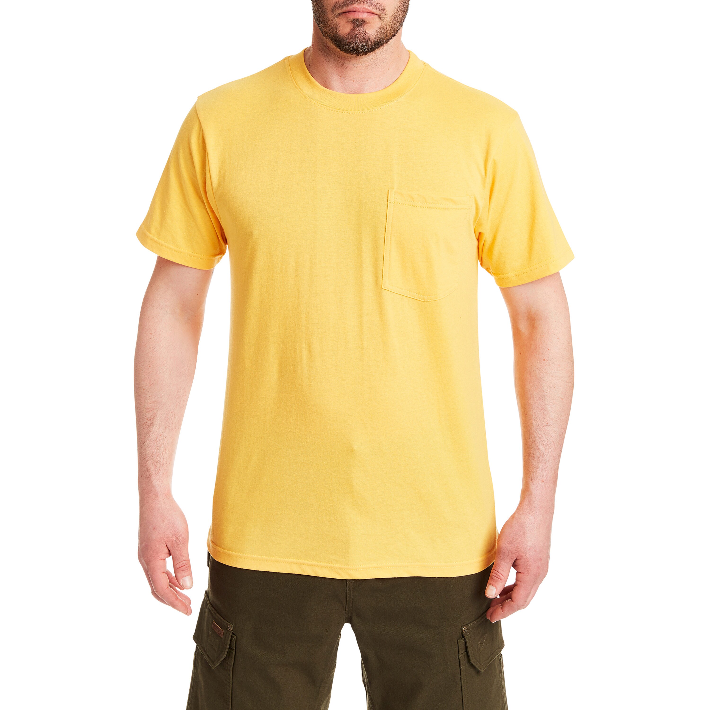 Playera de manga corta sólida de punto dorado para hombre de Smith's Workwear (Mediana) SM4666PK3-TEAGO-M