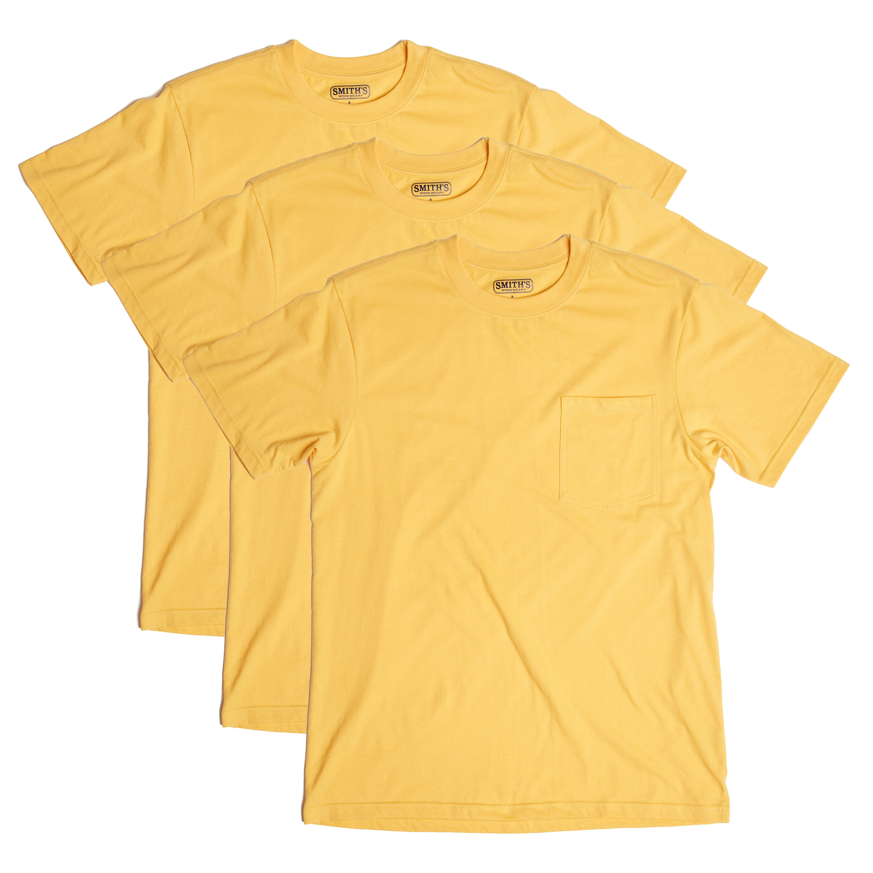 Playera de manga corta sólida de punto dorado para hombre de Smith's Workwear (Mediana) SM4666PK3-TEAGO-M