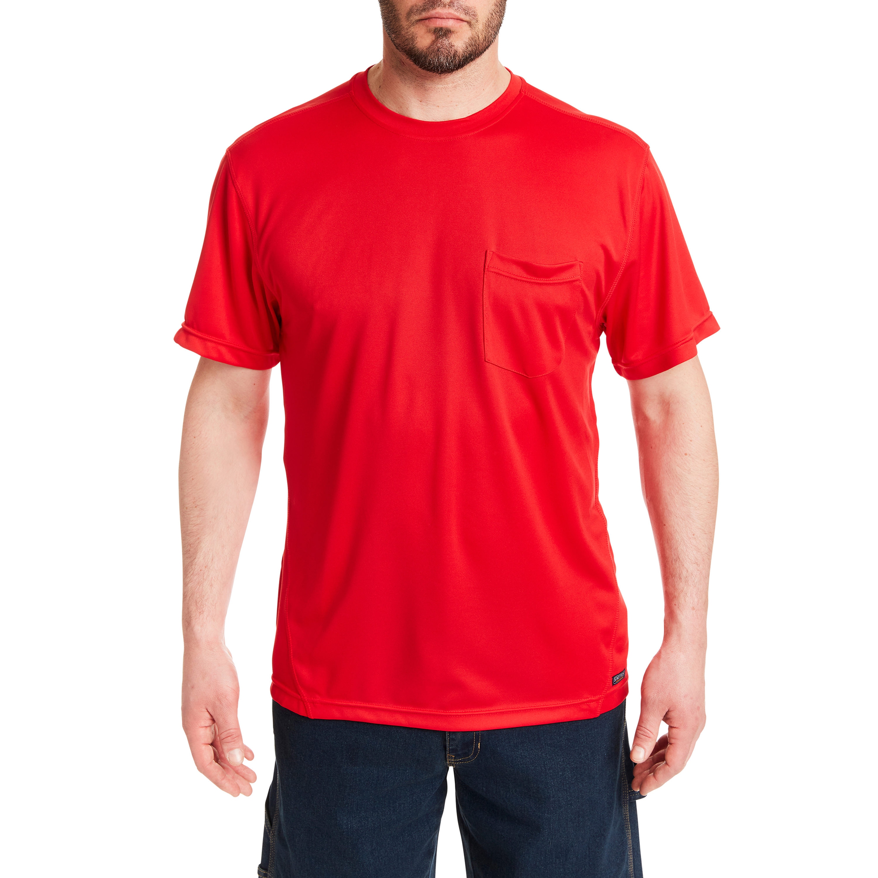 Playera de punto roja de manga corta para hombre de Smith's Workwear (XL)