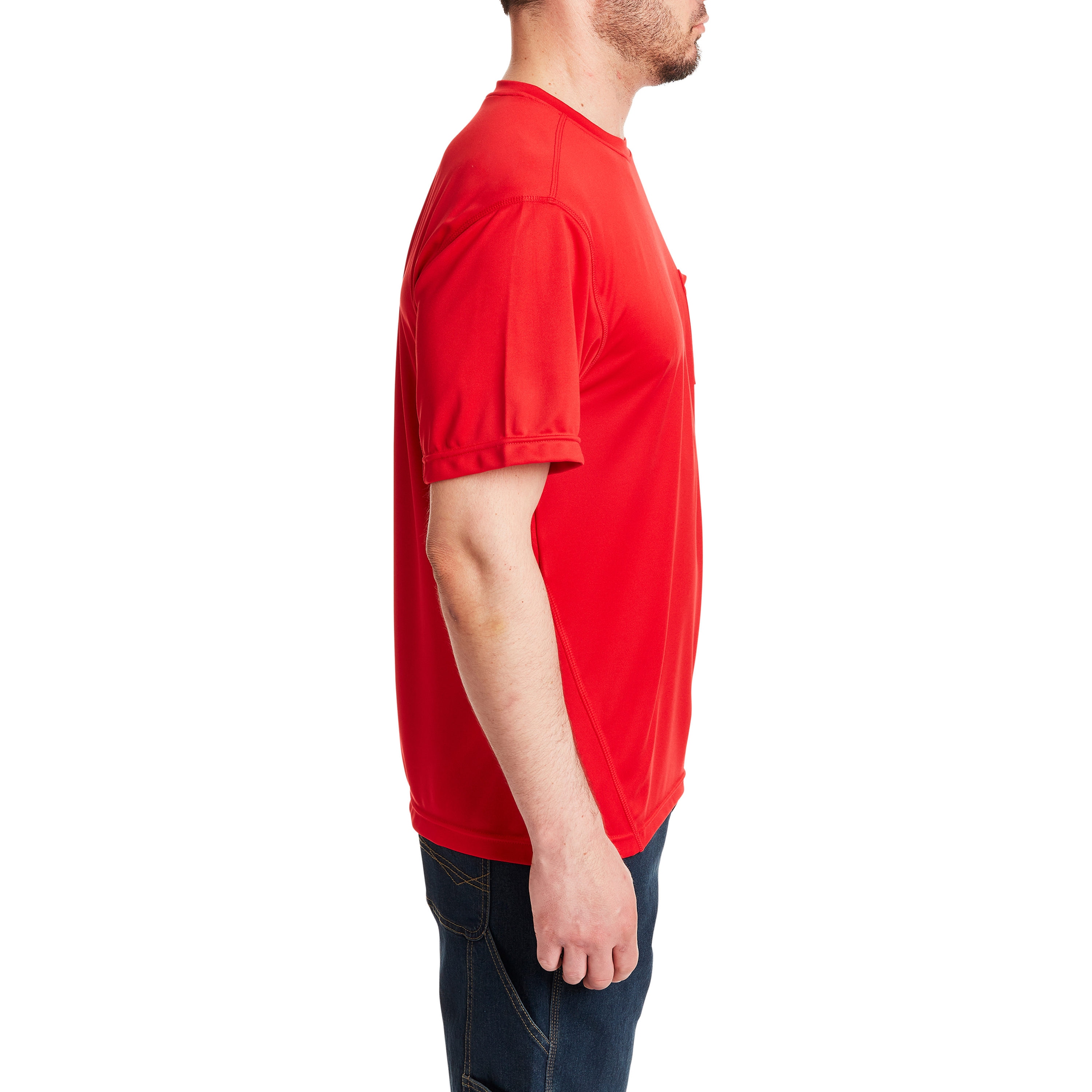 Playera de punto roja de manga corta para hombre de Smith's Workwear (XL)