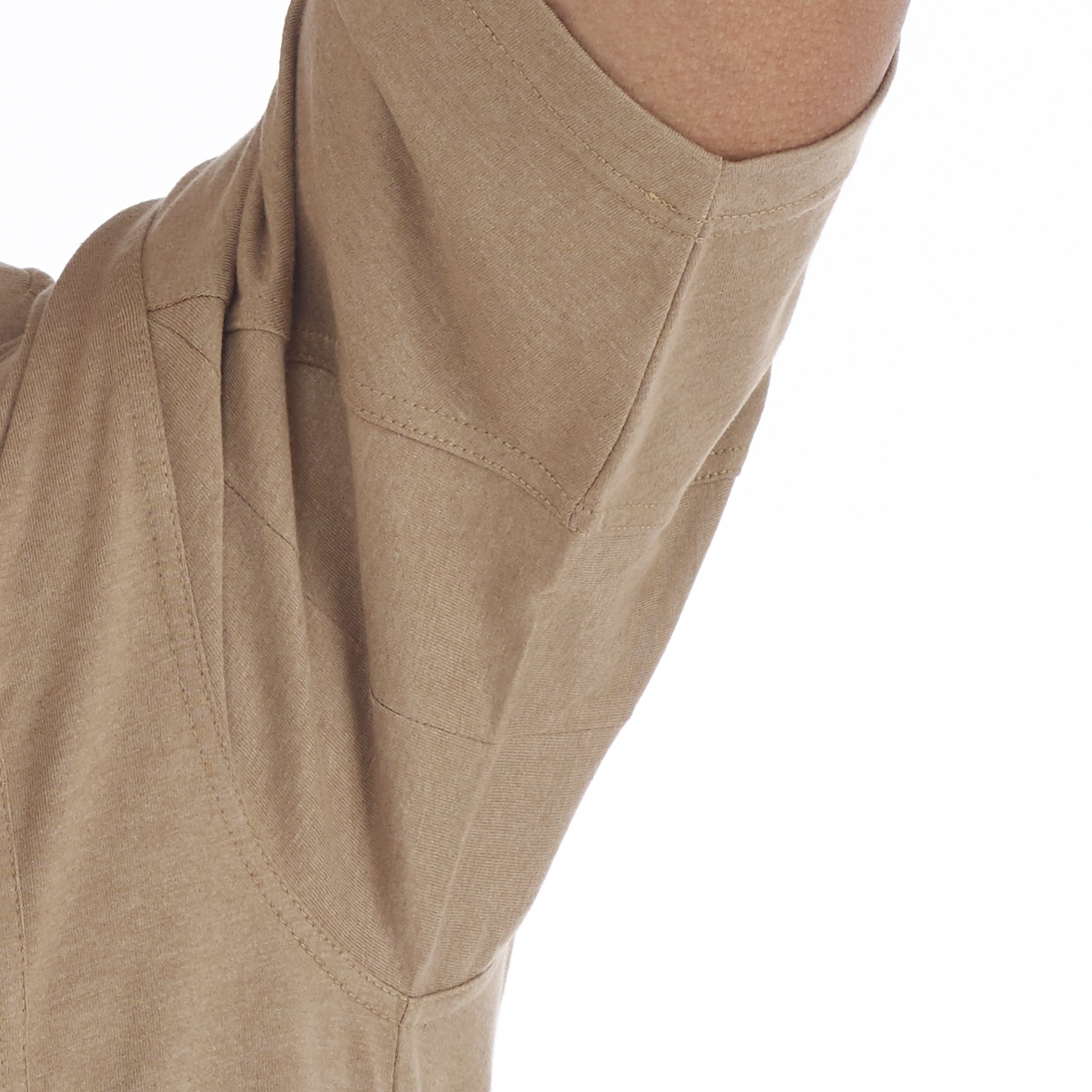 Playera Henley de Punto Café de Manga Corta para Hombre de Smith's Workwear (Talla XL)