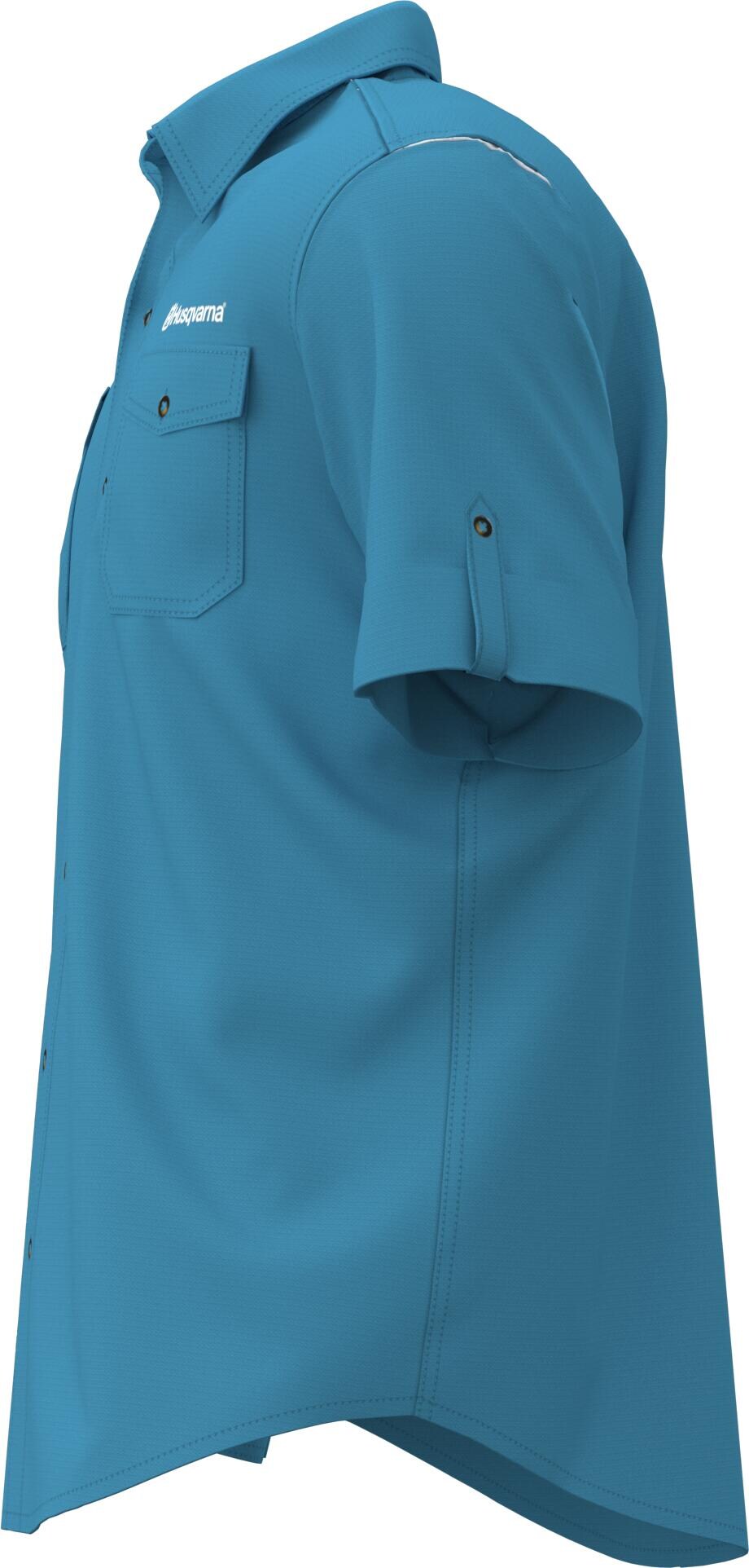 Polo Sólido de Manga Larga Azul para Hombre (XS) de Husqvarna