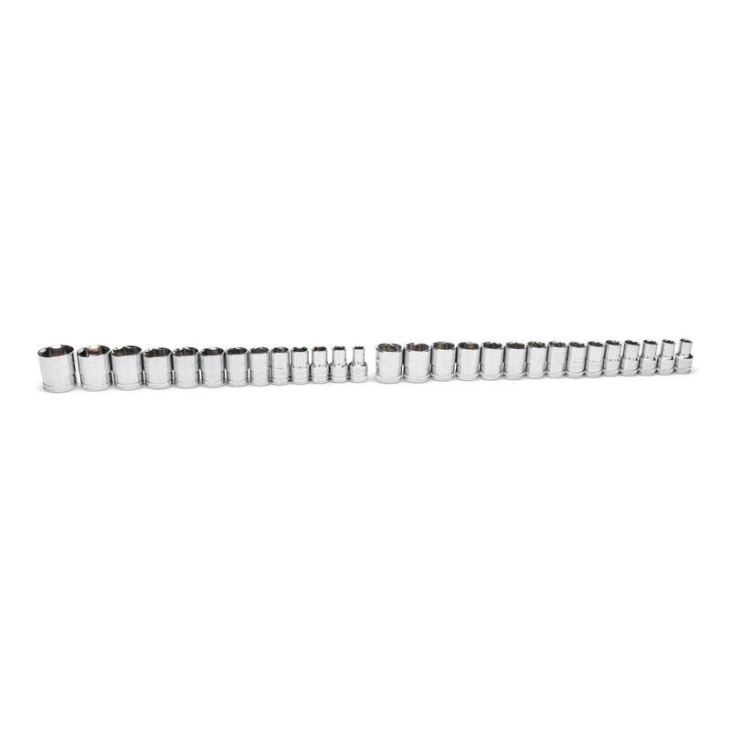 Juego de herramientas mecánicas GEARWRENCH de 1/2 pulgadas con 90 dientes, puntas estándar y profundas de 6 puntos, estándar y métrico (53 piezas) - 85869