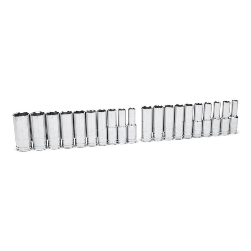 Juego de herramientas mecánicas GEARWRENCH de 1/2 pulgadas con 90 dientes, puntas estándar y profundas de 6 puntos, estándar y métrico (53 piezas) - 85869