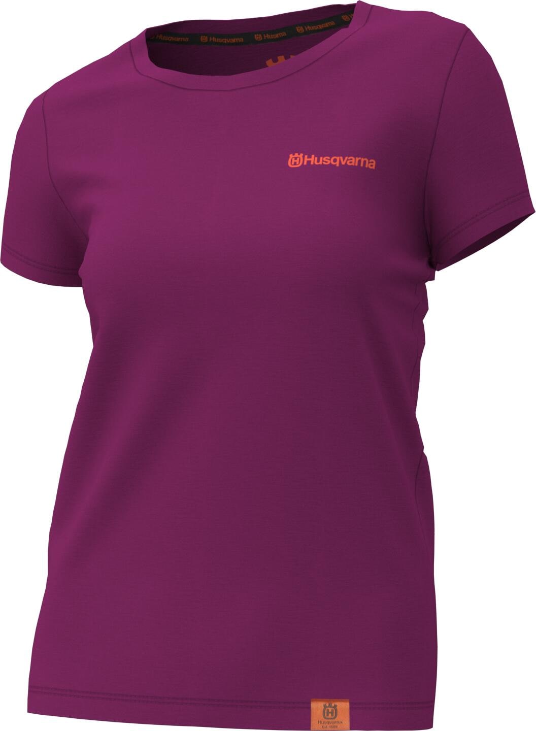 Playera morada de manga corta para mujer de Husqvarna (XL)