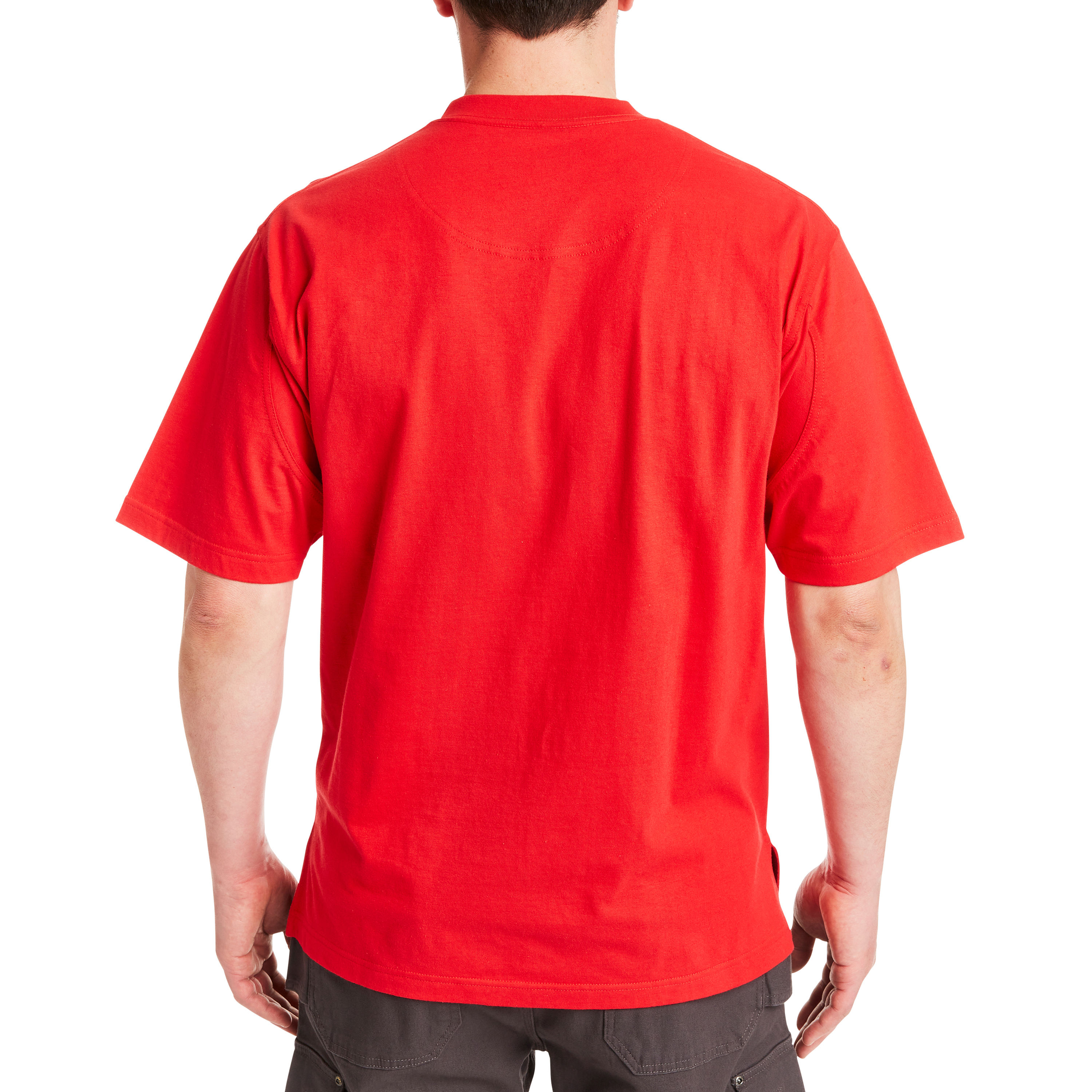 Playera roja de manga corta de punto para hombre de Smith's Workwear (XL)
