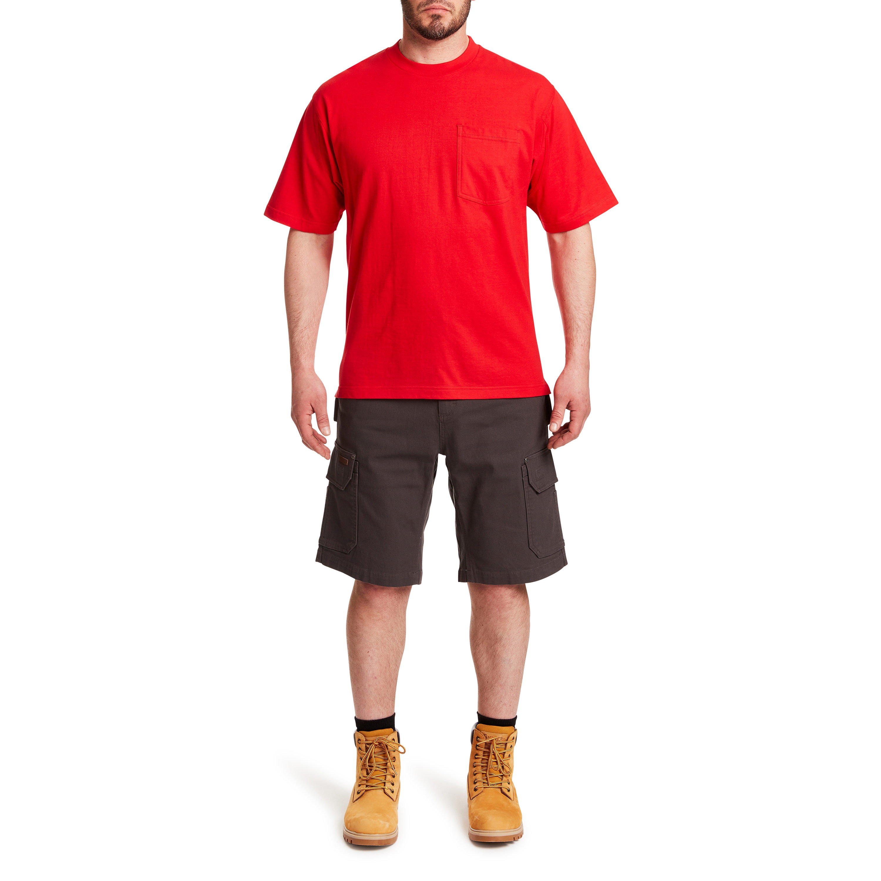 Playera roja de manga corta de punto para hombre de Smith's Workwear (XL)