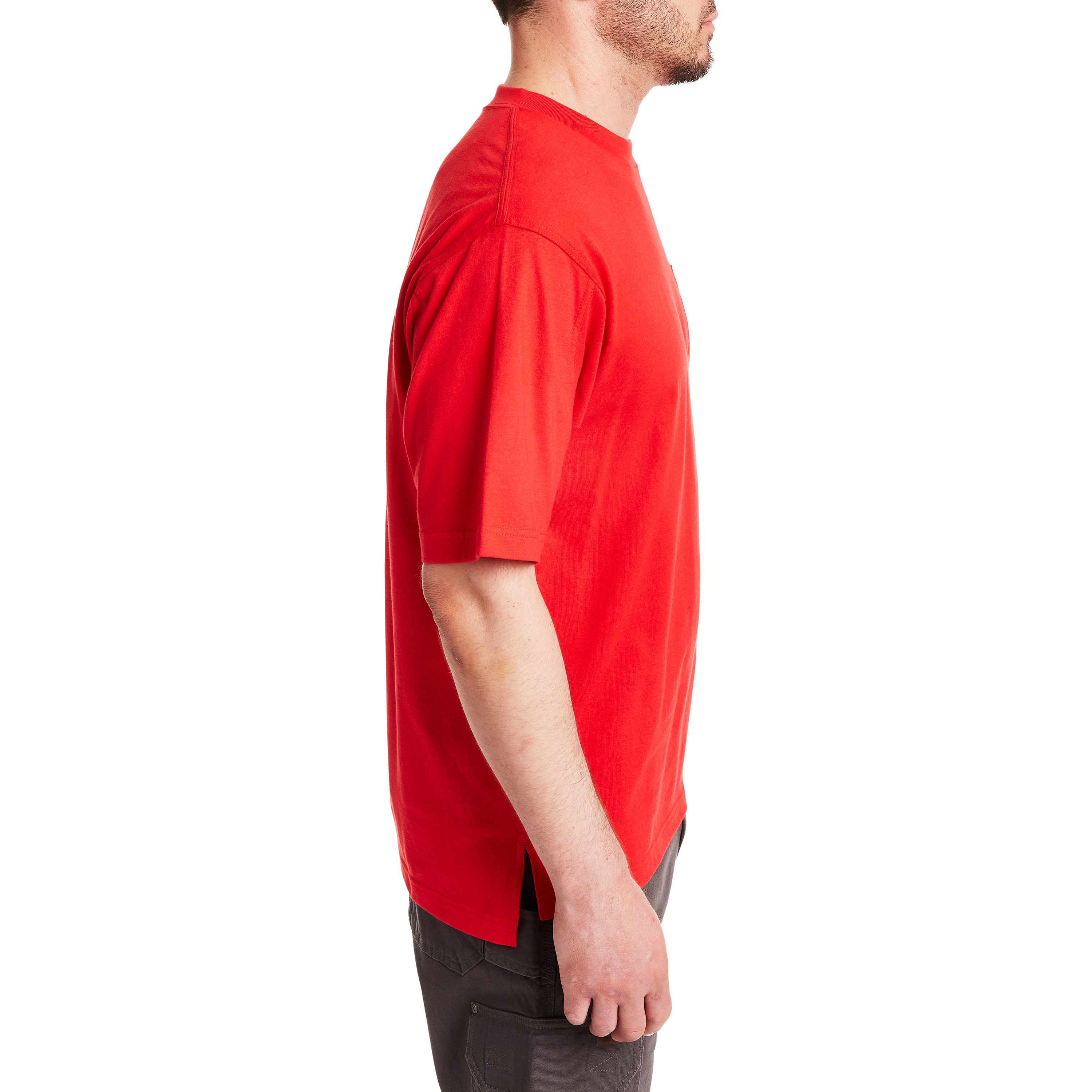 Playera roja de manga corta de punto para hombre de Smith's Workwear (XL)