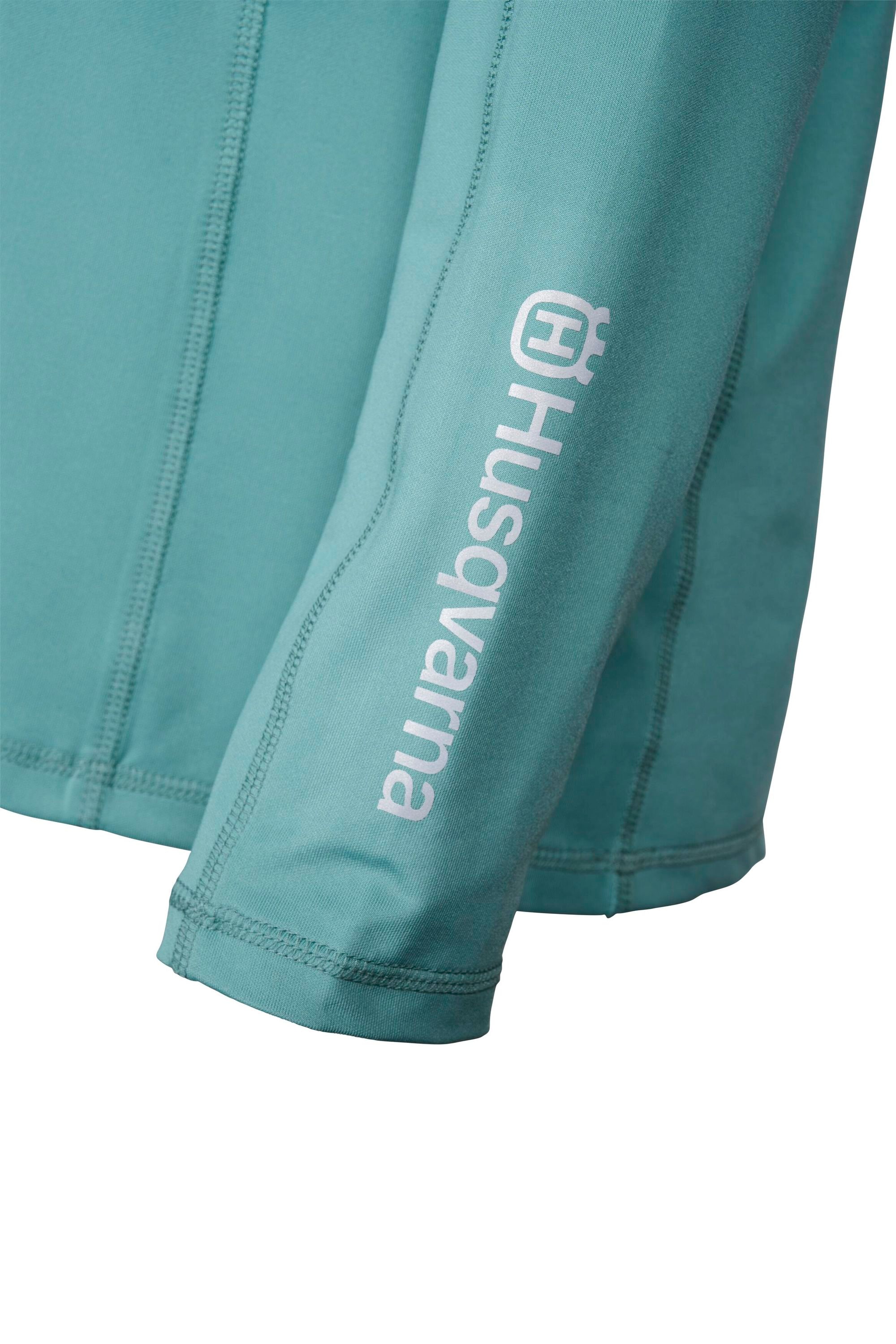 Playera de manga larga color azul sólido para mujer de Husqvarna (XL)
