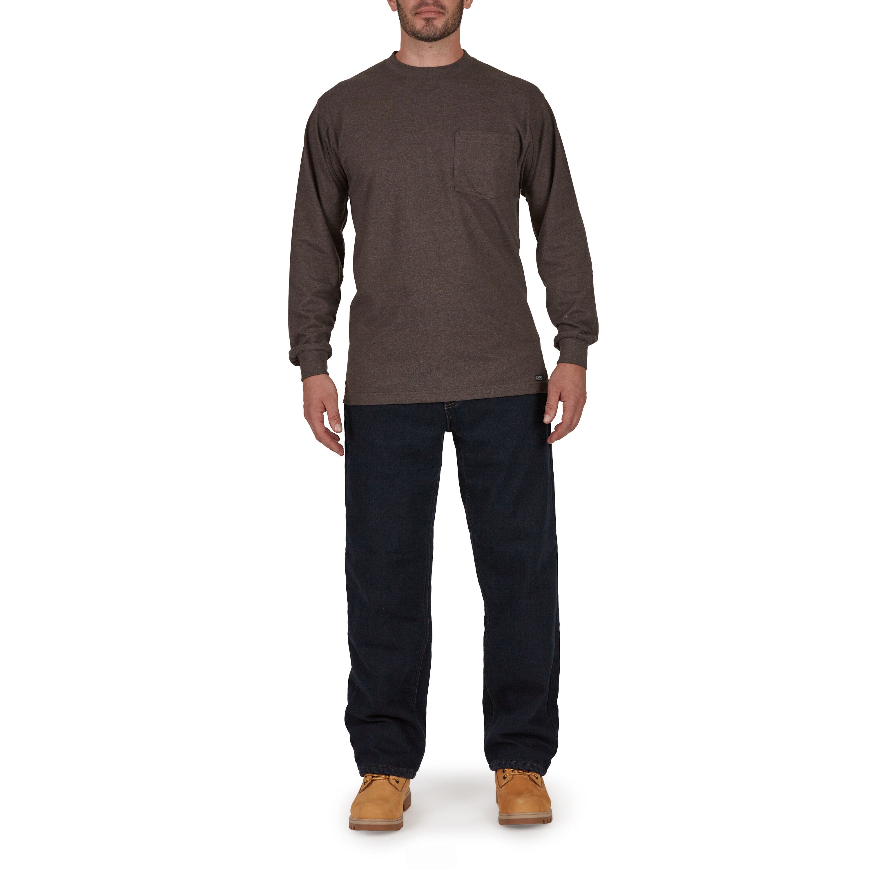Playera de Punto Gris de Manga Larga para Hombre de Smith's Workwear (XL)