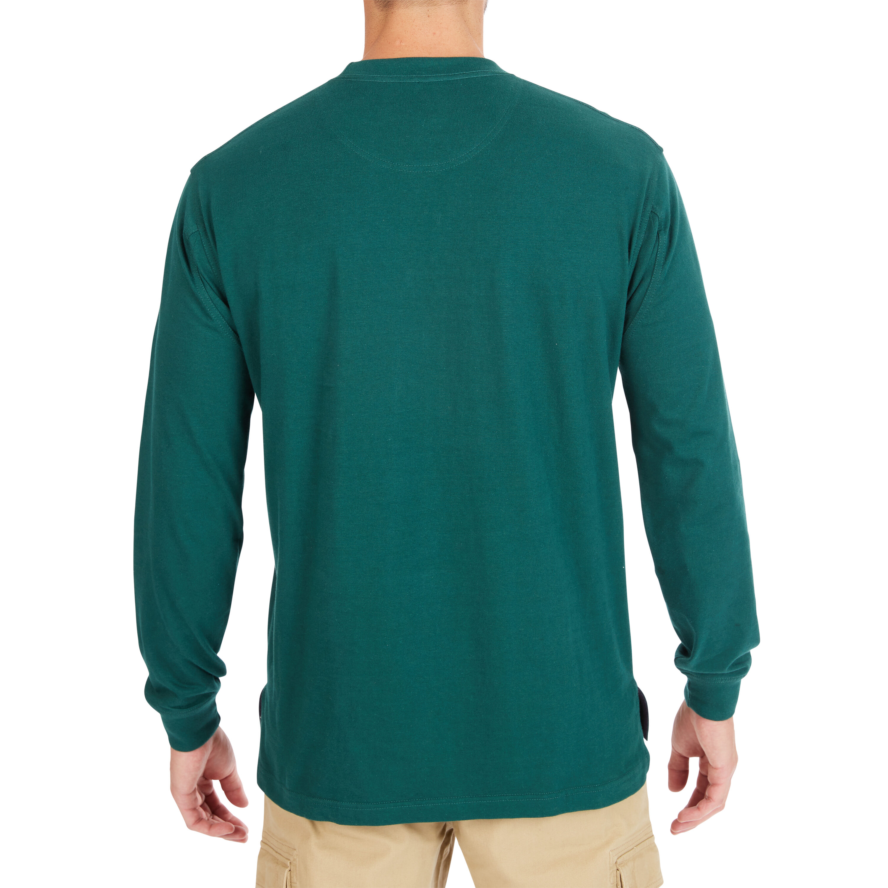 Playera de manga larga en color verde sólido de punto para hombre de Smith's Workwear (XL)