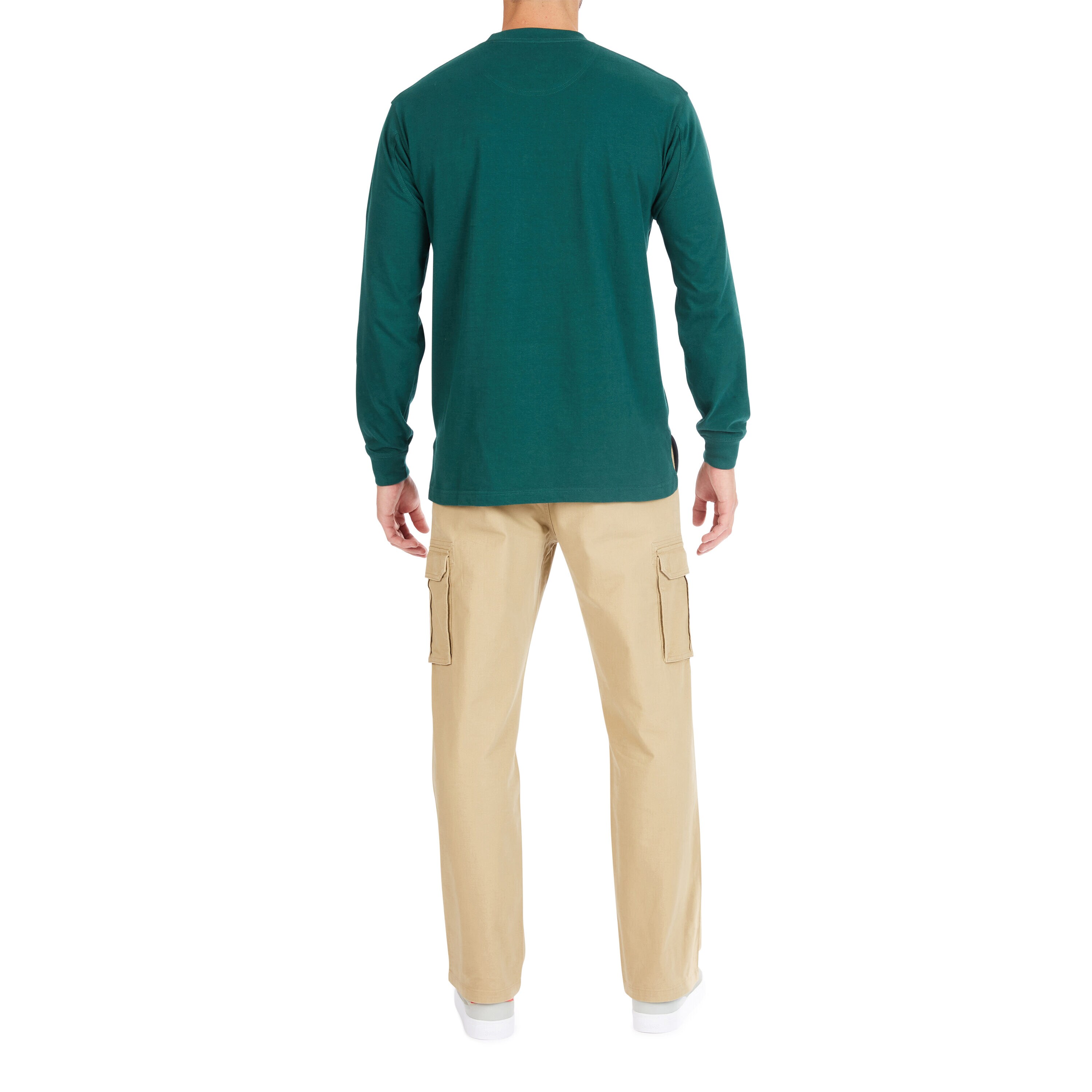 Playera de manga larga en color verde sólido de punto para hombre de Smith's Workwear (XL)