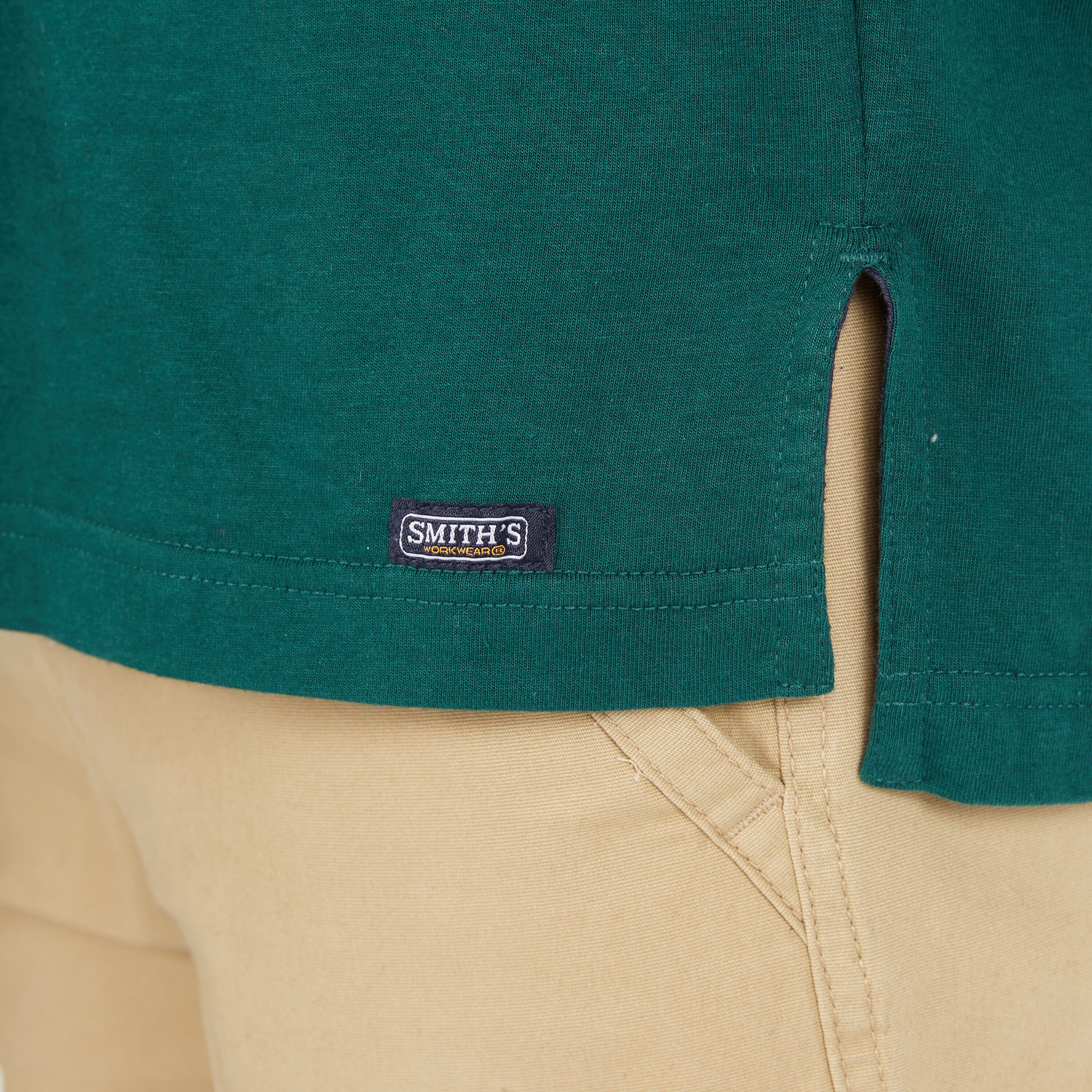 Playera de manga larga en color verde sólido de punto para hombre de Smith's Workwear (XL)
