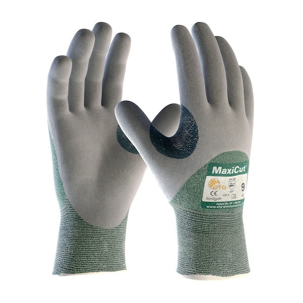 Guantes recubiertos resistentes al corte Pip, Nivel de corte A2, Gris/Verde, Tamaño grande - 18-575/L