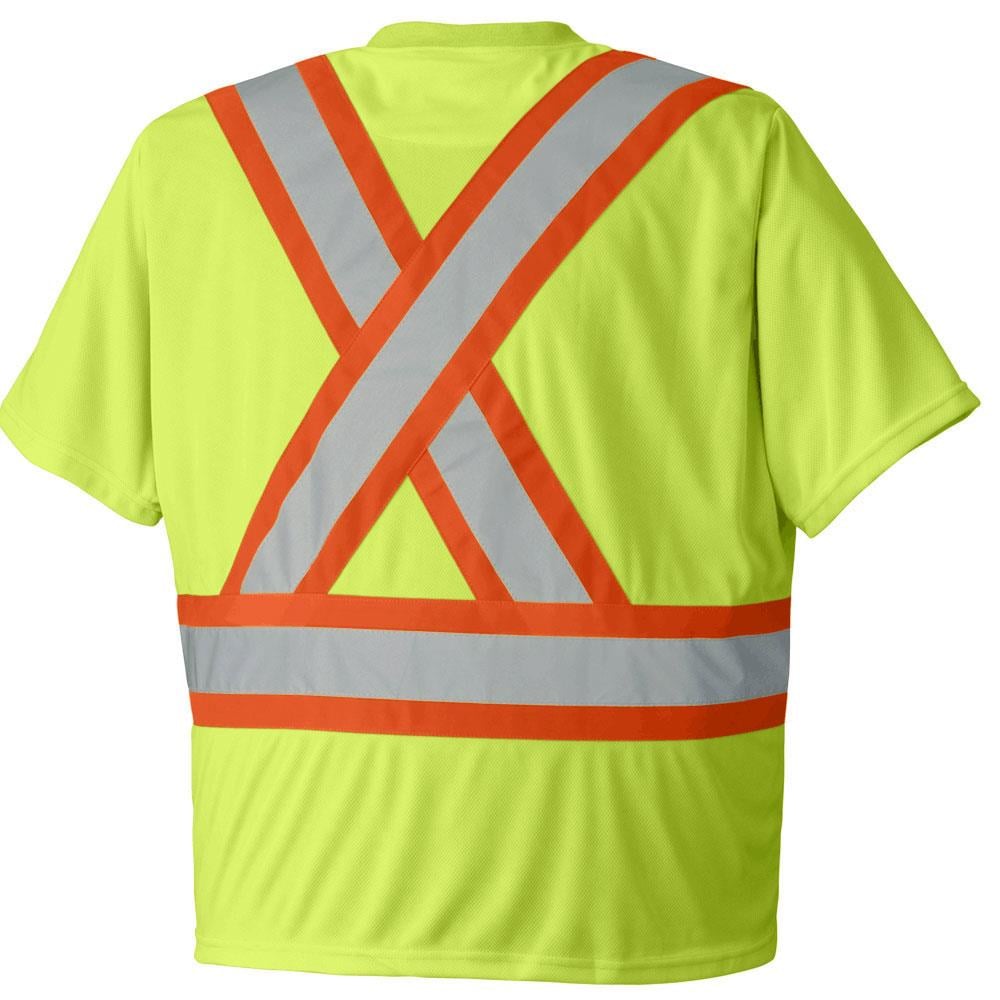 Playera a rayas amarillas de manga corta para adulto unisex (Talla Pequeña)