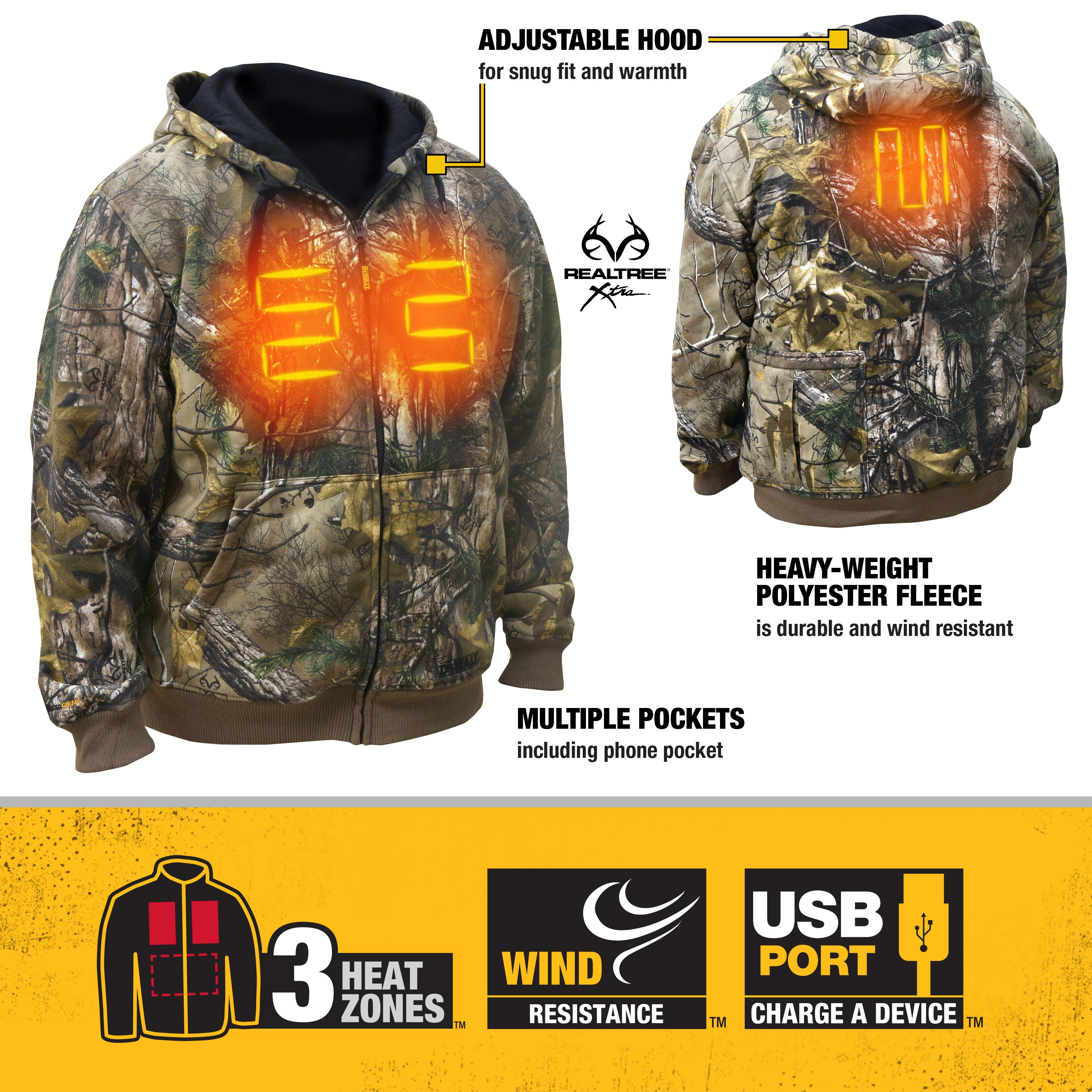 Sudadera térmica DEWALT para hombre de varios colores/acabados (XL)