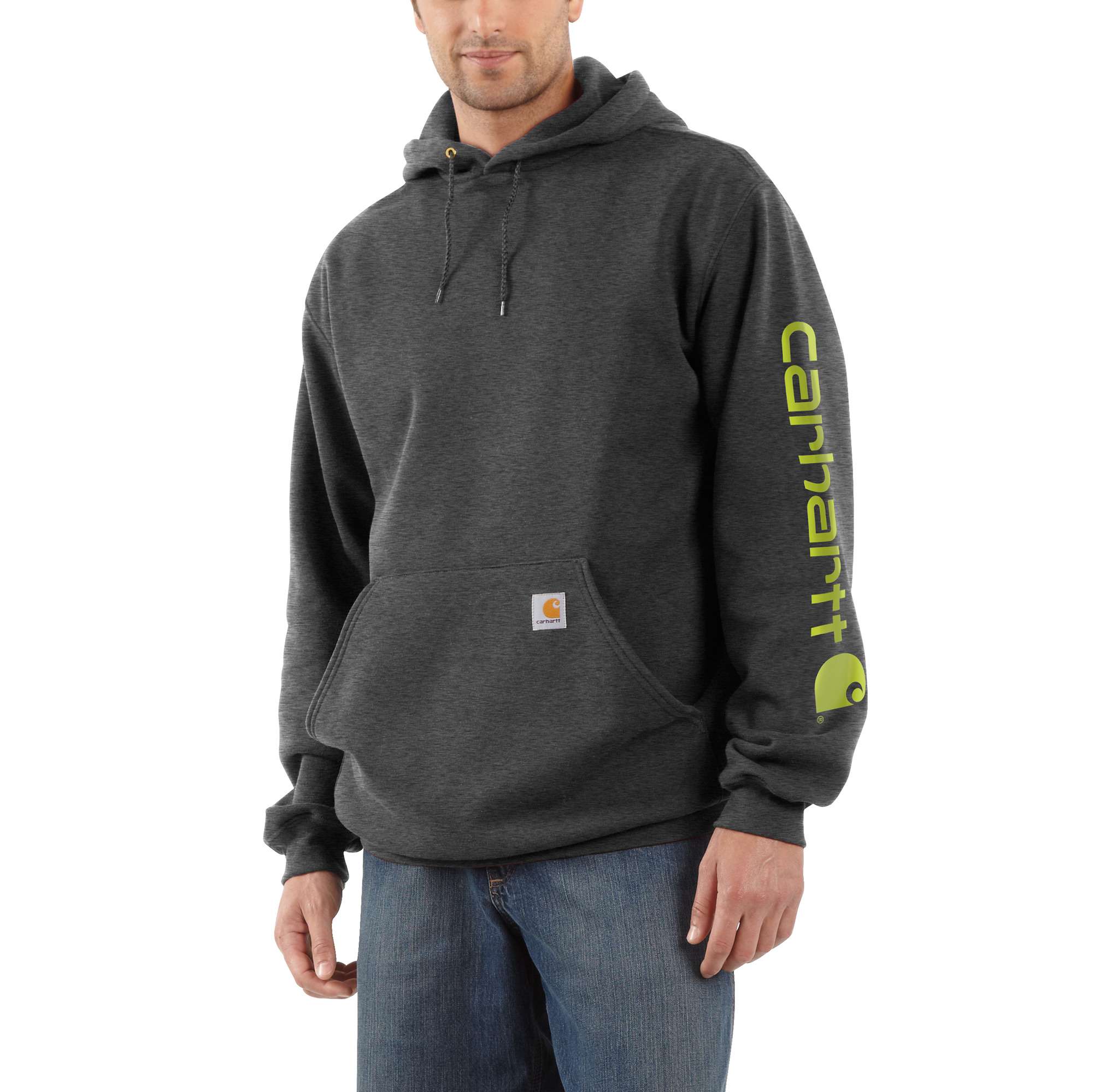 Sudadera con capucha gráfica de manga larga y fleece gris para hombre de Carhartt (5XL)