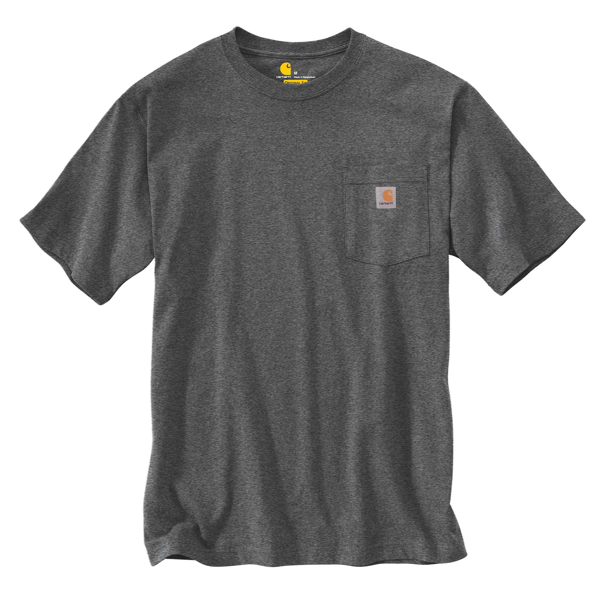Playera gris de manga corta de punto sólido para hombre de Carhartt (Grande) K87-CRHLREG