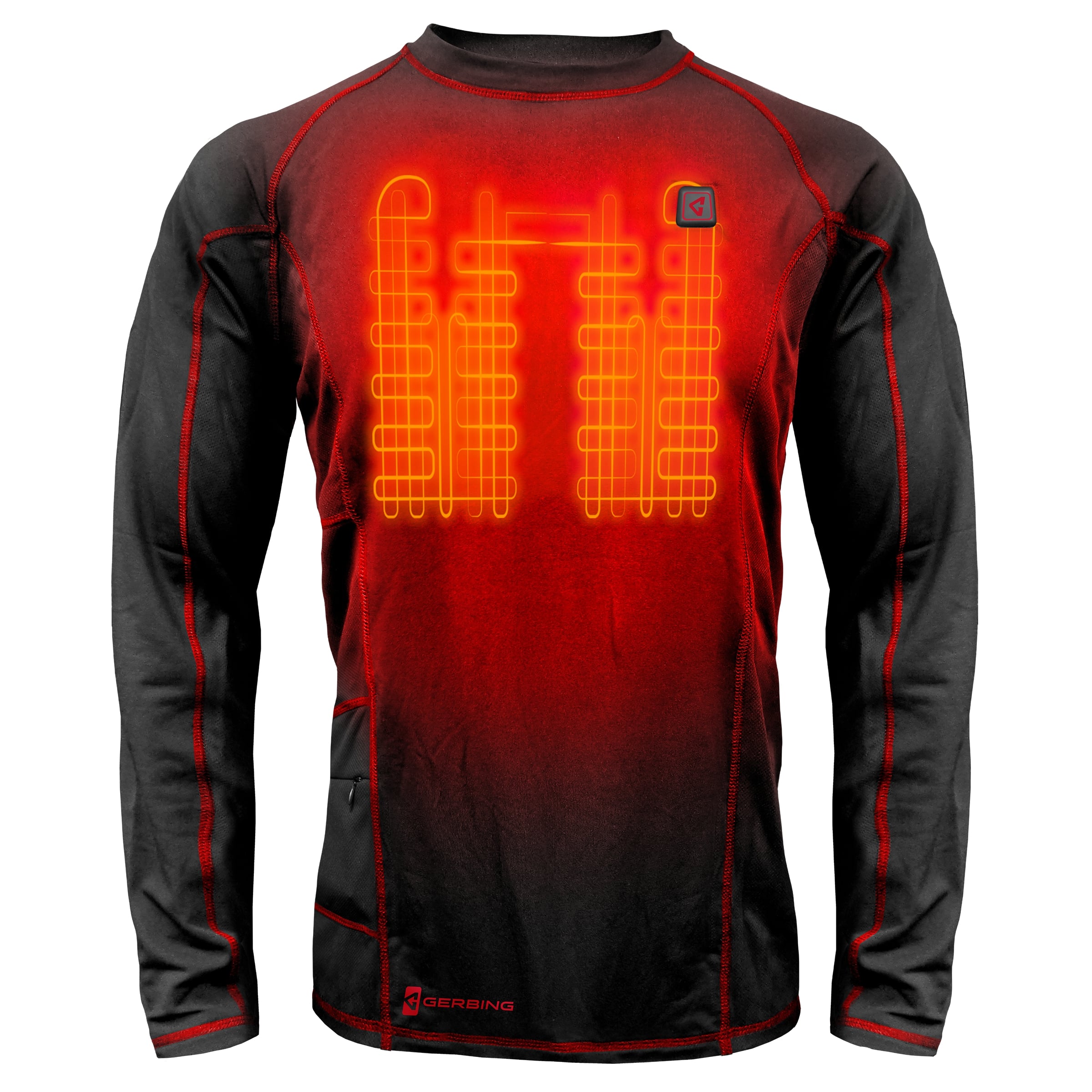Playera térmica negra de manga larga para hombre Gerbing (Talla pequeña)