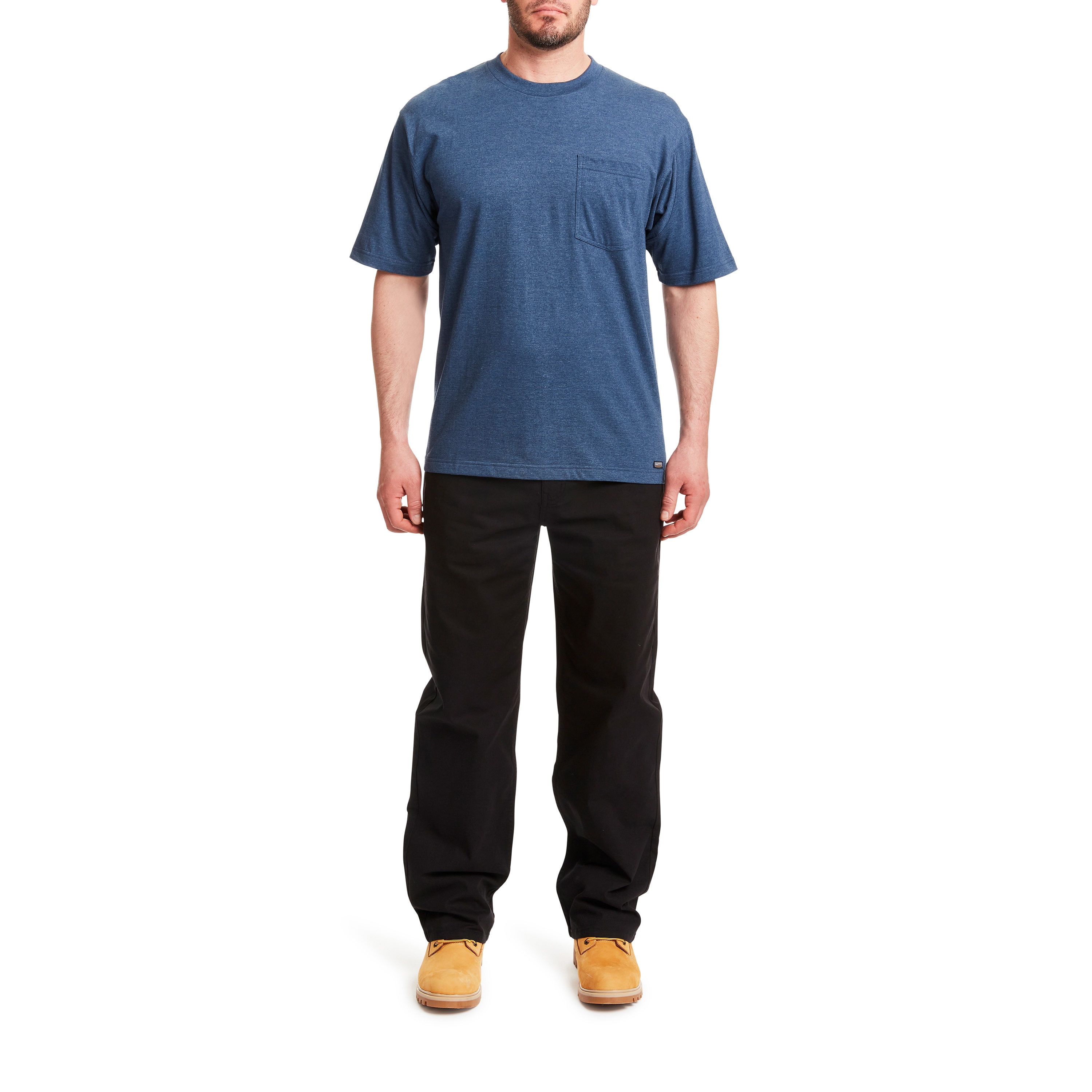 Playera sólida de manga corta azul de punto para hombre de Smith's Workwear (grande)