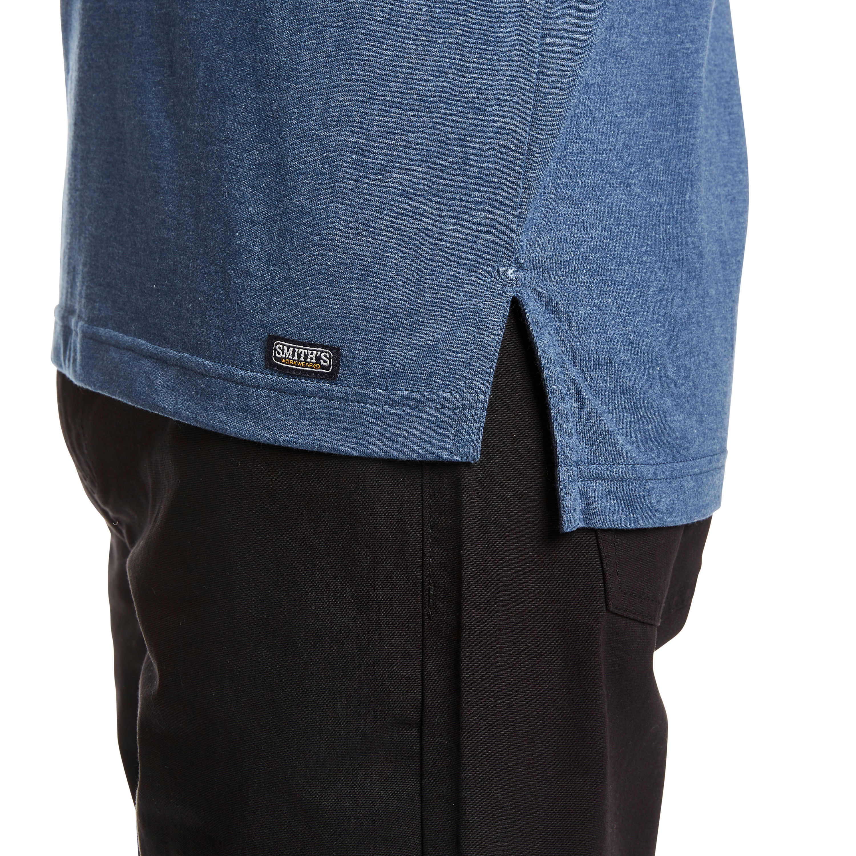 Playera sólida de manga corta azul de punto para hombre de Smith's Workwear (grande)