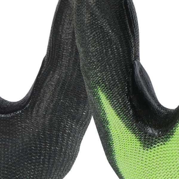 Guantes de poliuretano de alto nivel de visibilidad y resistencia a cortes nivel 5 de Milwaukee Tool - Talla 2X-Grande, nivel de corte A5, 13 agujas, color verde limón - 48-73-8954