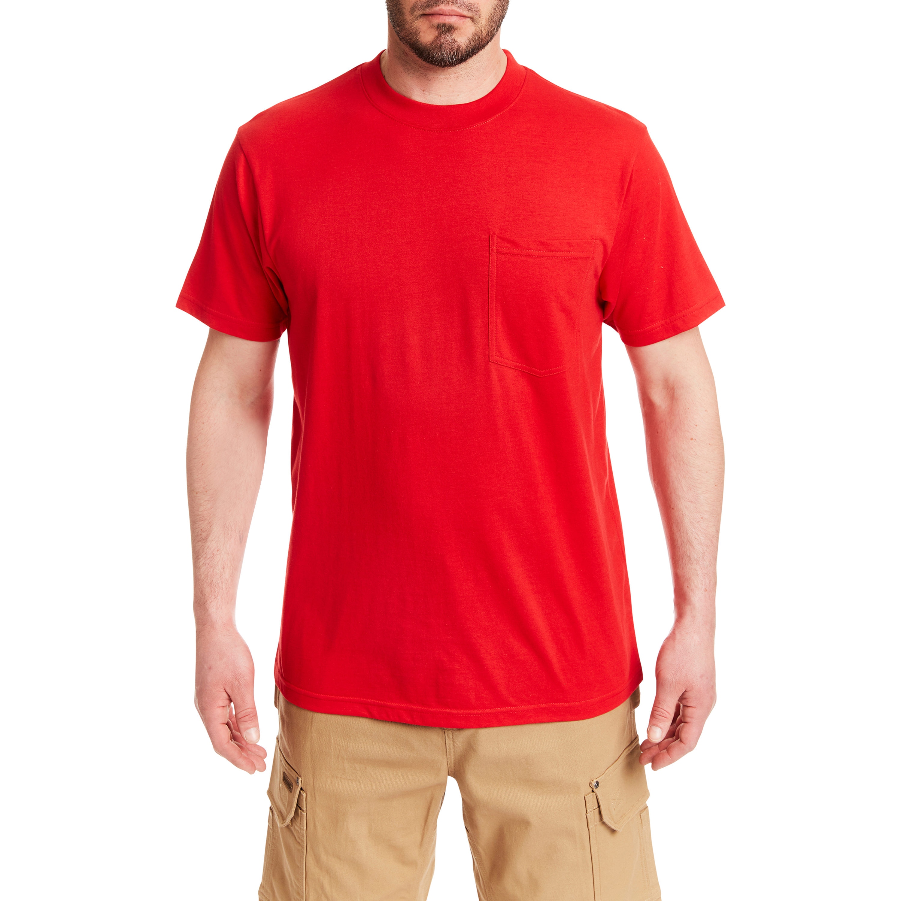 Playera de manga corta sólida en rojo para hombre de Smith's Workwear ( 2XL )