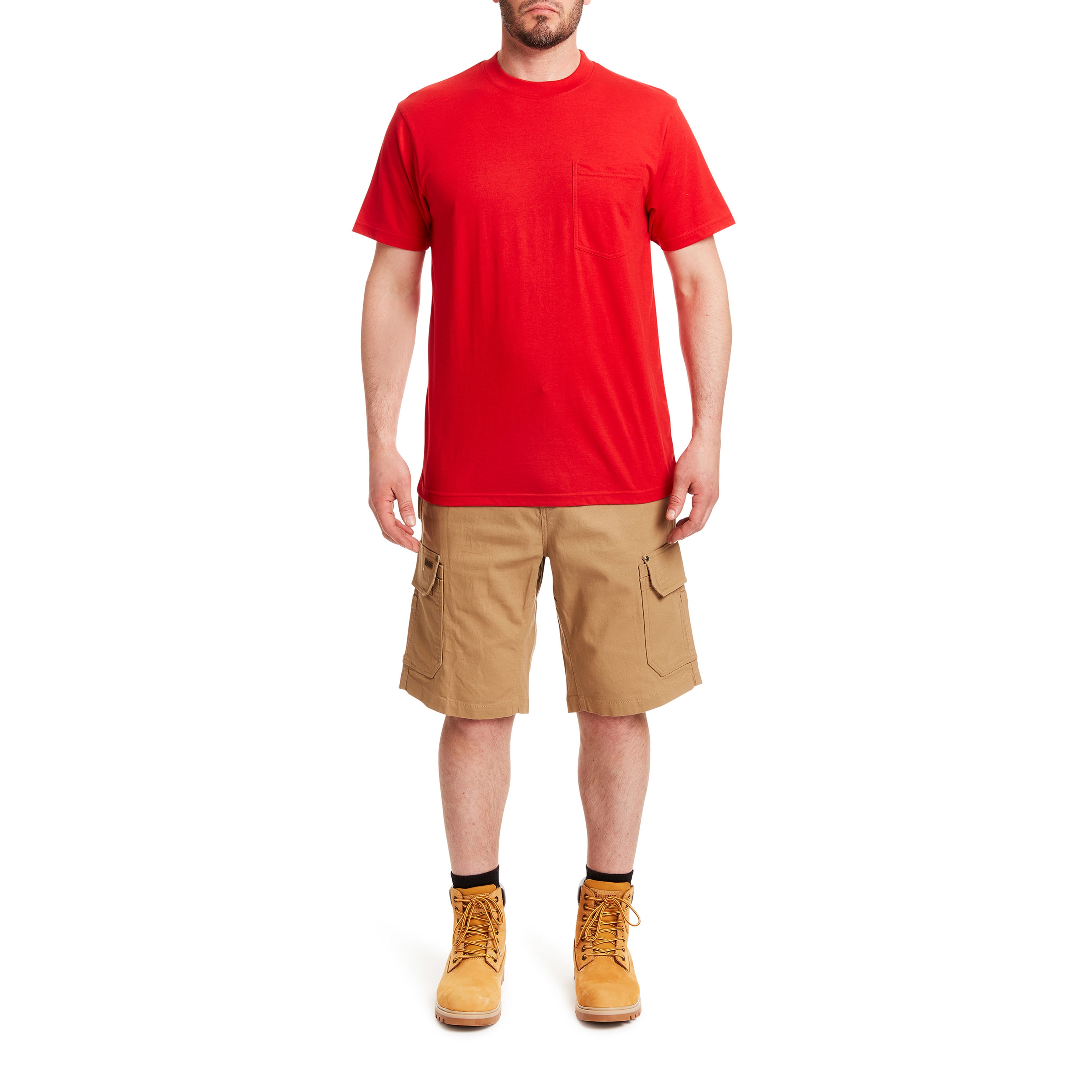 Playera de manga corta sólida en rojo para hombre de Smith's Workwear ( 2XL )
