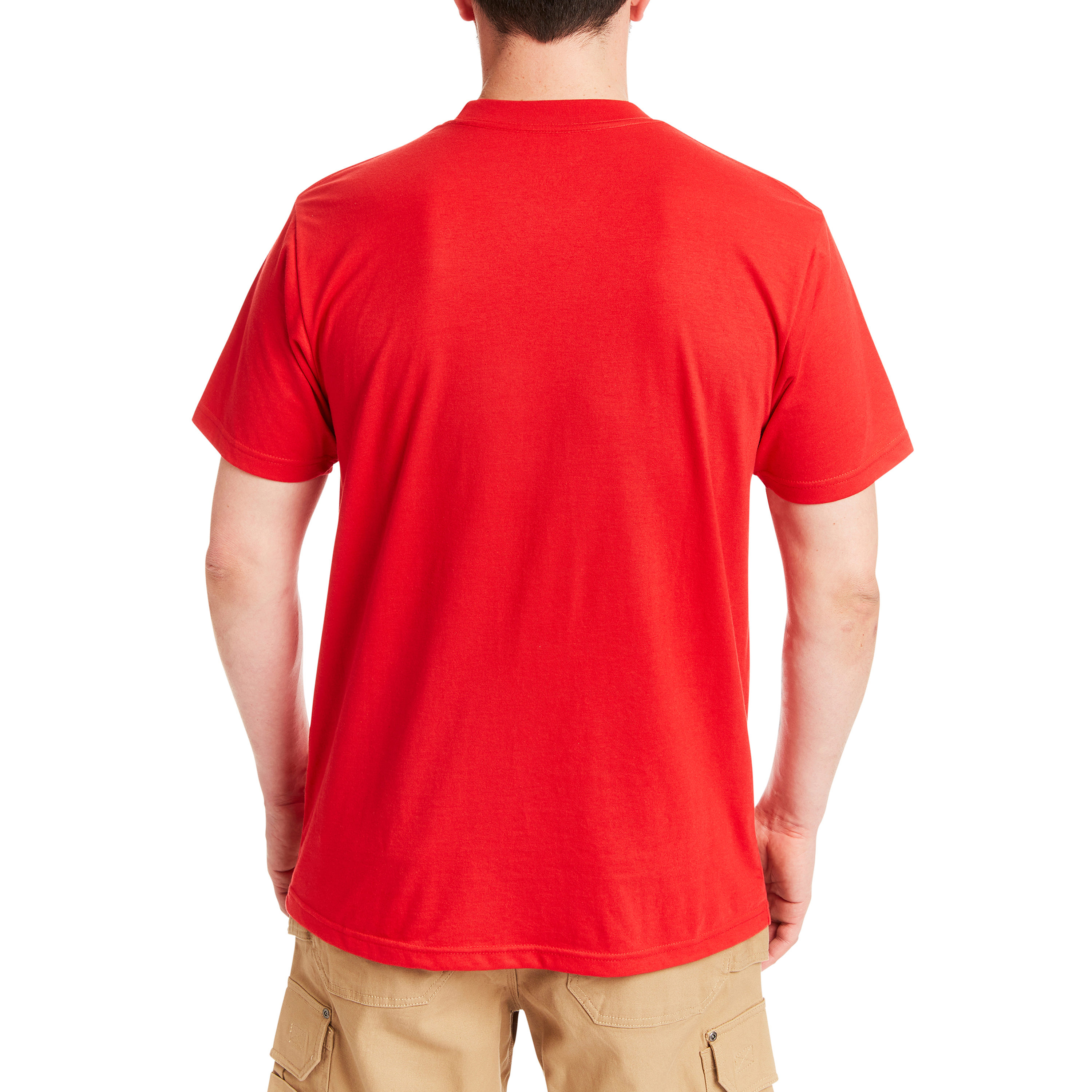 Playera de manga corta sólida en rojo para hombre de Smith's Workwear ( 2XL )
