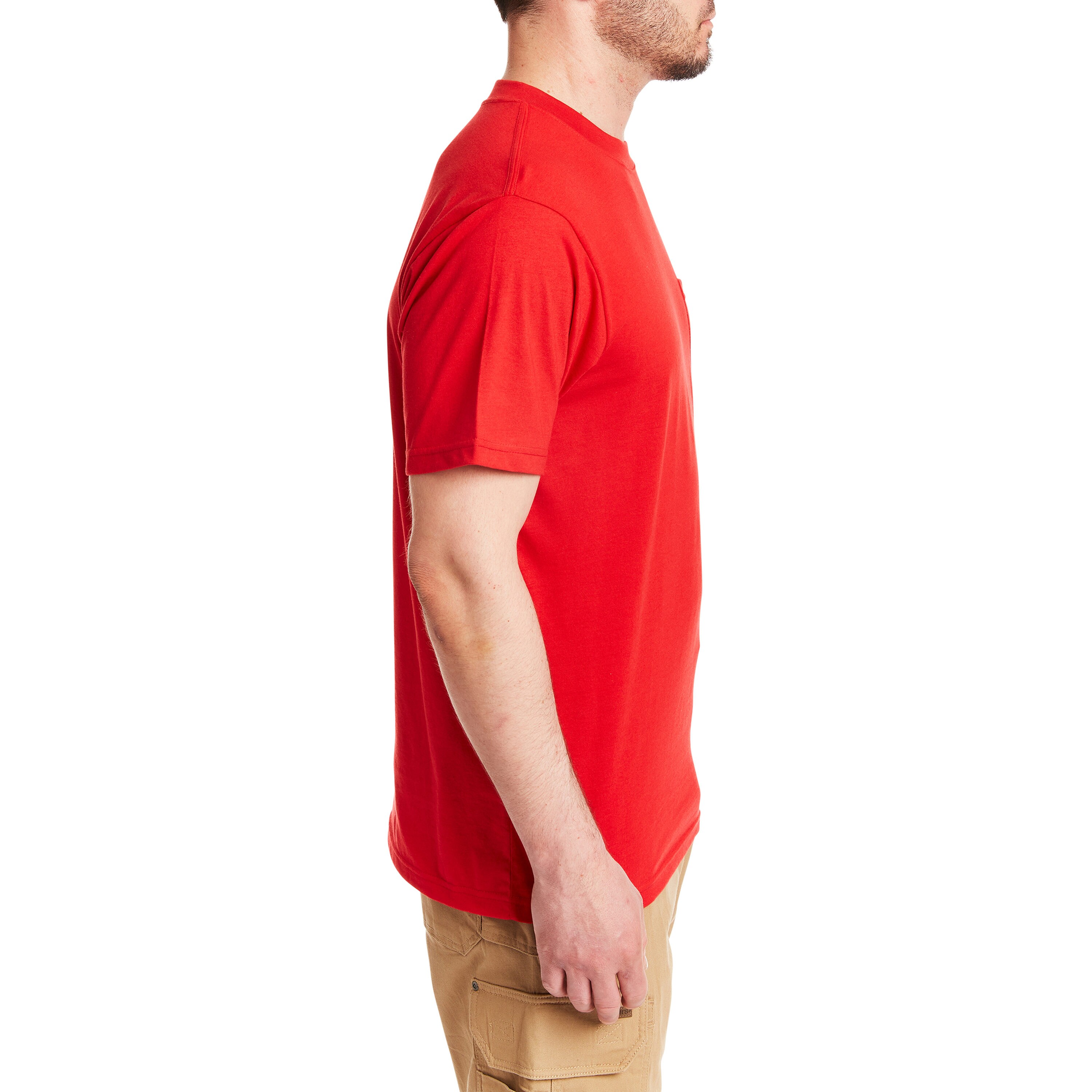 Playera de manga corta sólida en rojo para hombre de Smith's Workwear ( 2XL )