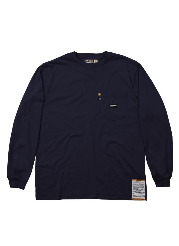 Playera de manga larga azul sólido para hombre de BERNE APPAREL (Talla grande)