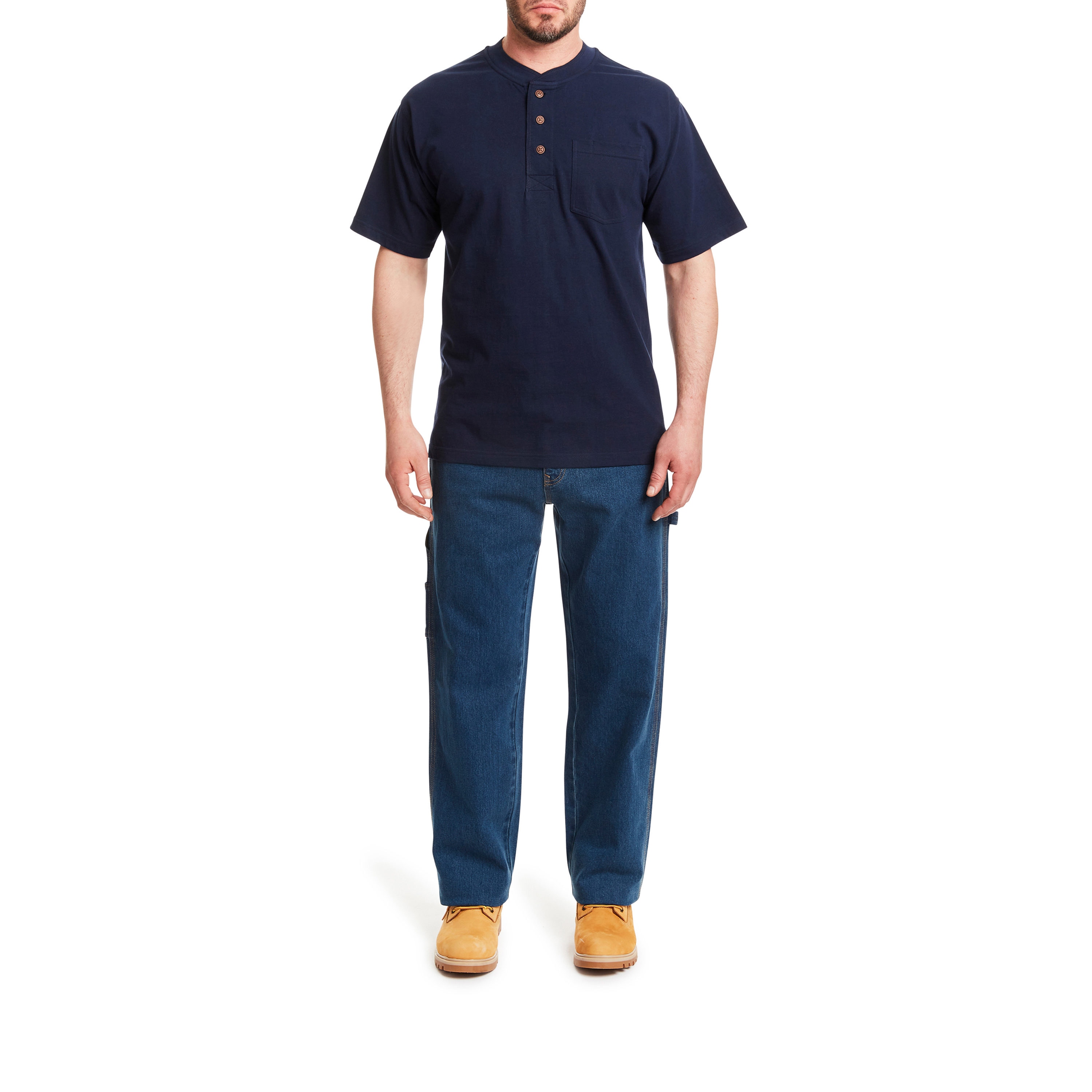 Playera de Manga Corta Azul de Punto para Hombres de Smith's Workwear (2XL)