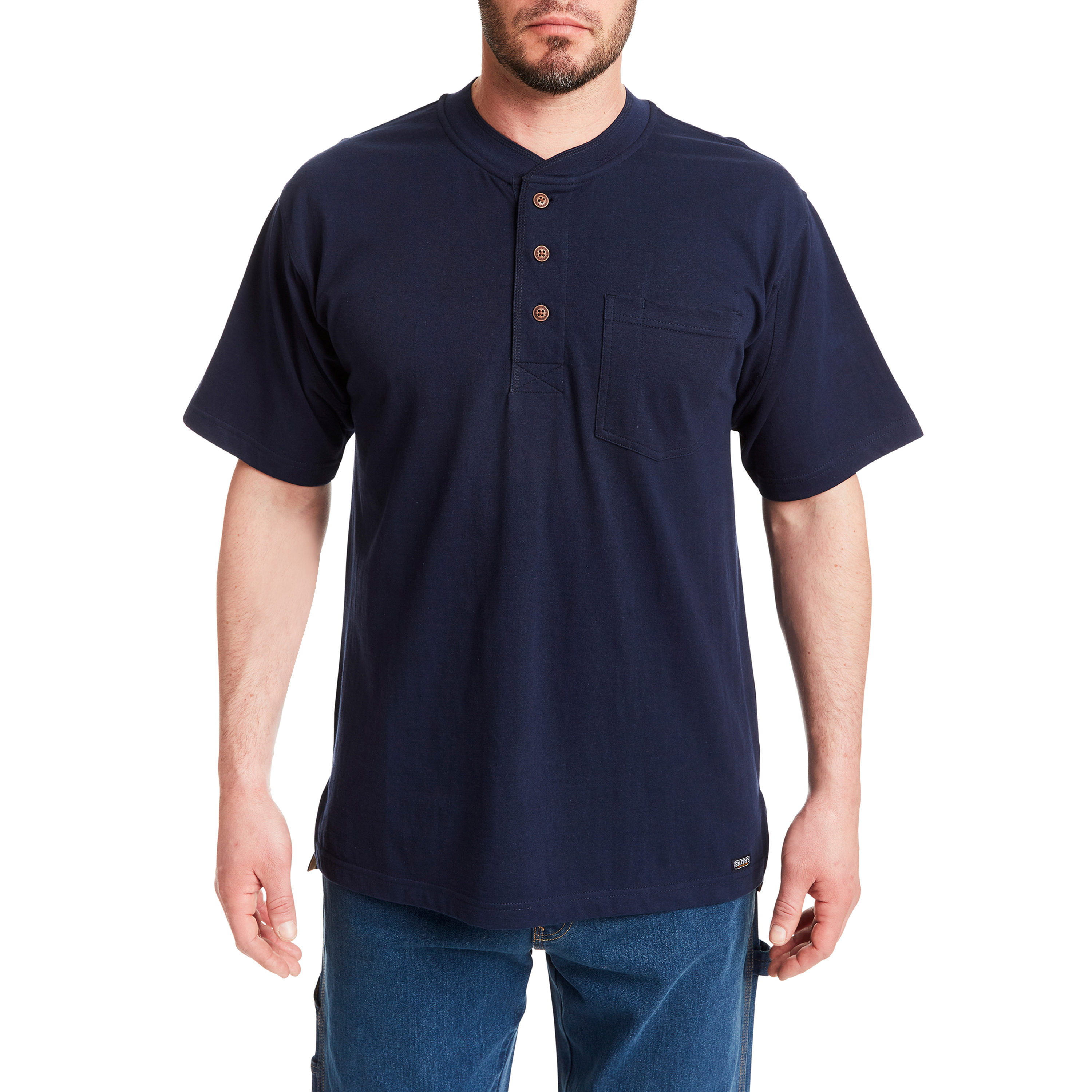 Playera de Manga Corta Azul de Punto para Hombres de Smith's Workwear (2XL)