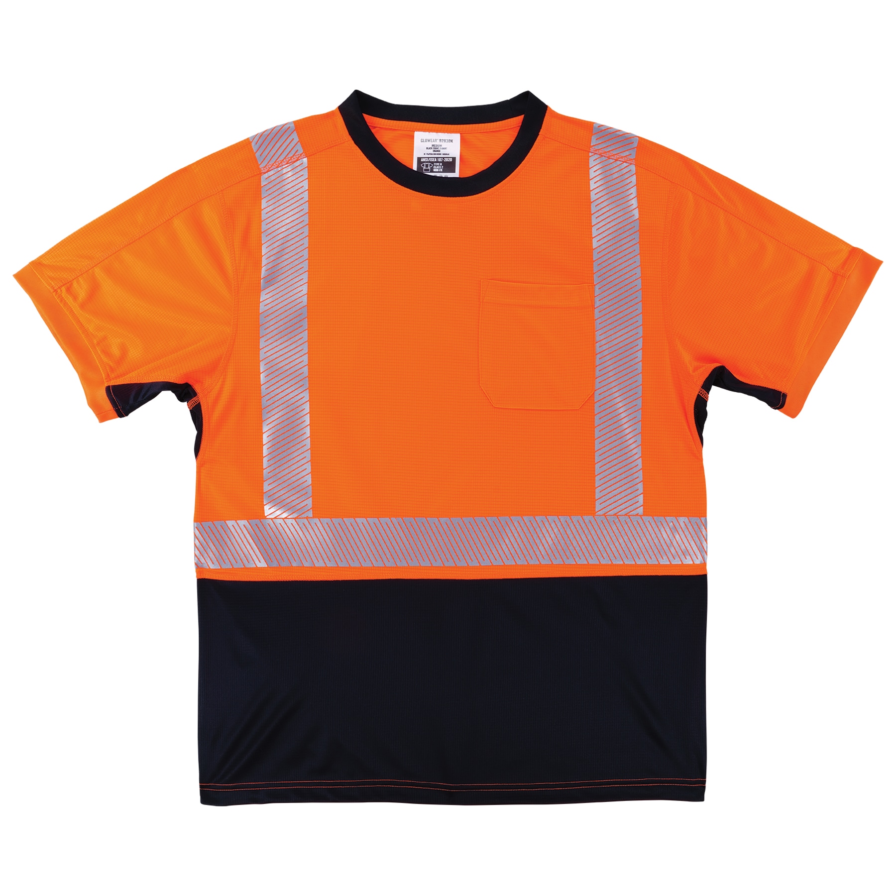 Playera a rayas de manga corta naranja unisex para adulto de Ergodyne (talla mediana) 23513