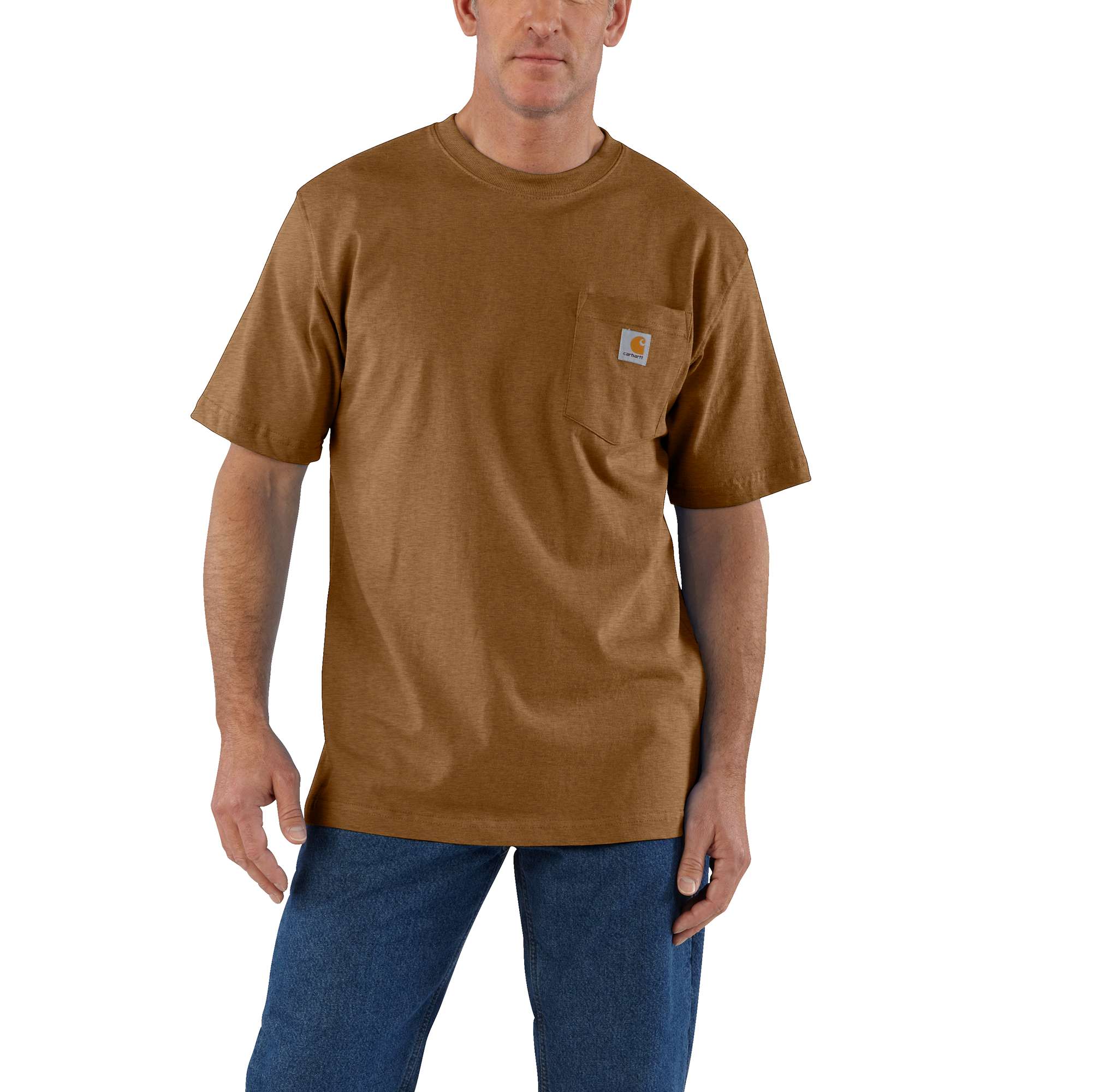 Playera sólida de manga corta en color café para hombre de Carhartt (2XL)