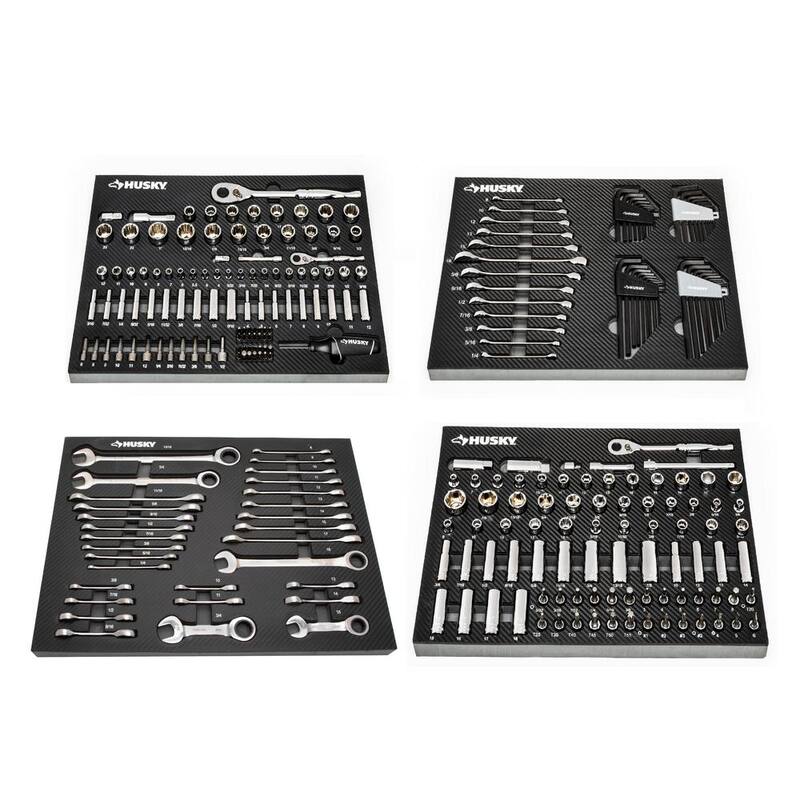Set de herramientas mecánicas Husky en charolas de EVA (274 piezas) - H274MTSEVACB