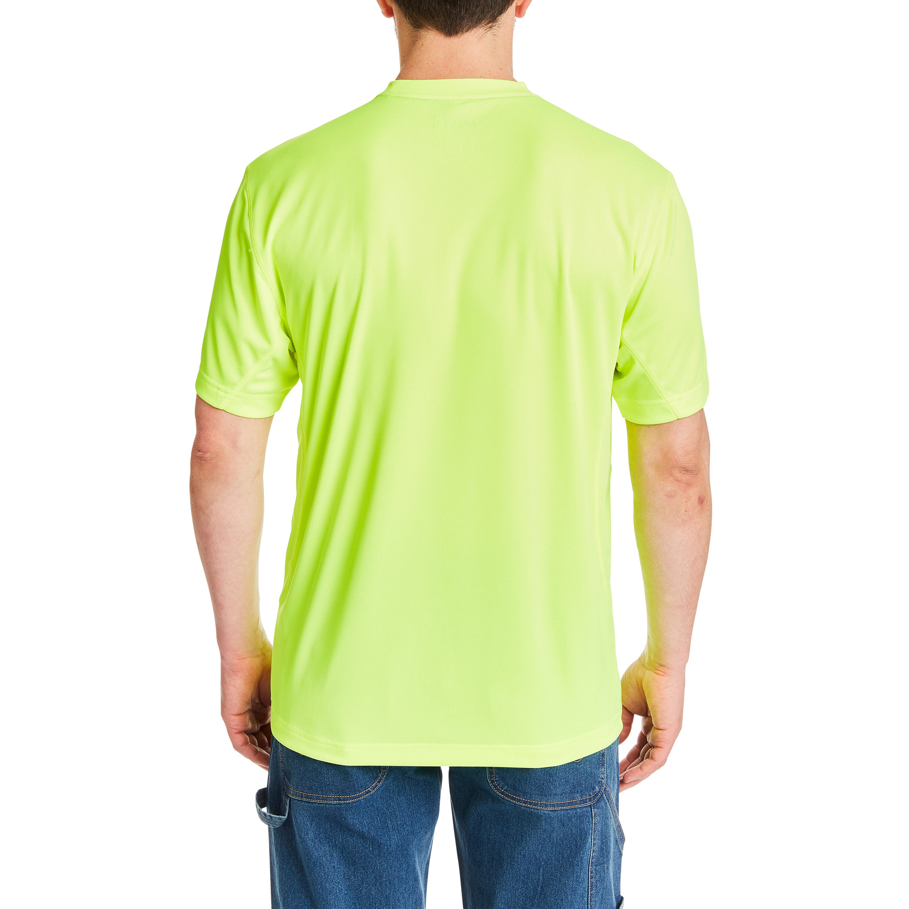 Playera lisa de manga corta amarilla de punto para hombre de Smith's Workwear (talla mediana)