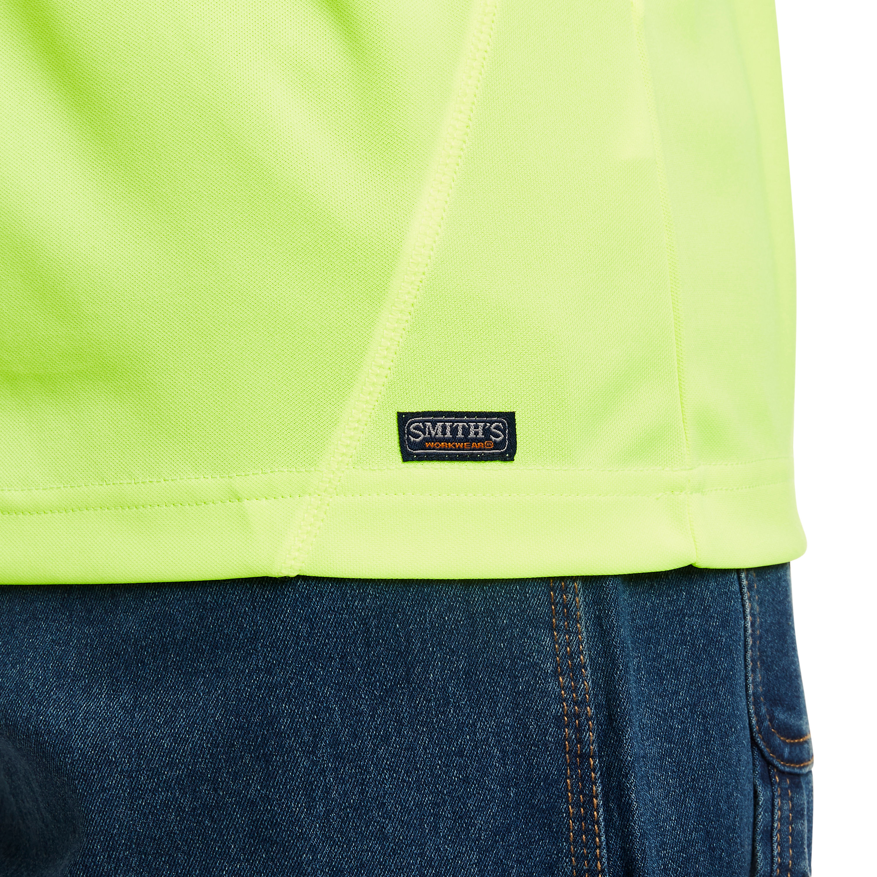 Playera lisa de manga corta amarilla de punto para hombre de Smith's Workwear (talla mediana)