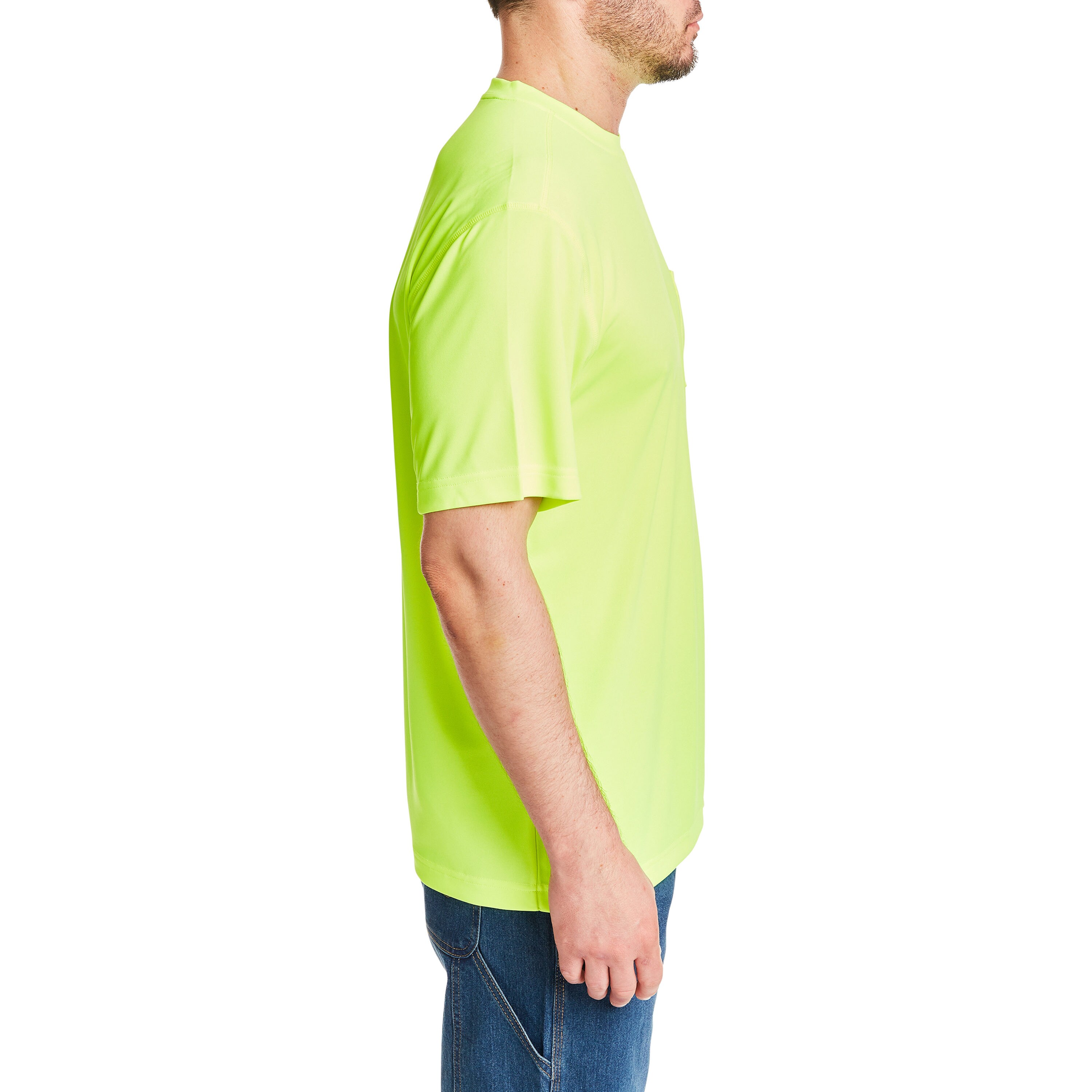 Playera lisa de manga corta amarilla de punto para hombre de Smith's Workwear (talla mediana)