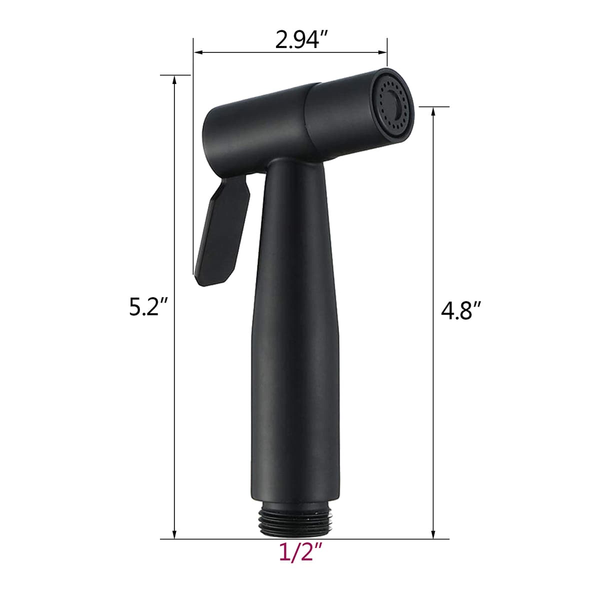 Regadera para bidé de mano en color negro mate para inodoro Mondawe MD-HBS-B