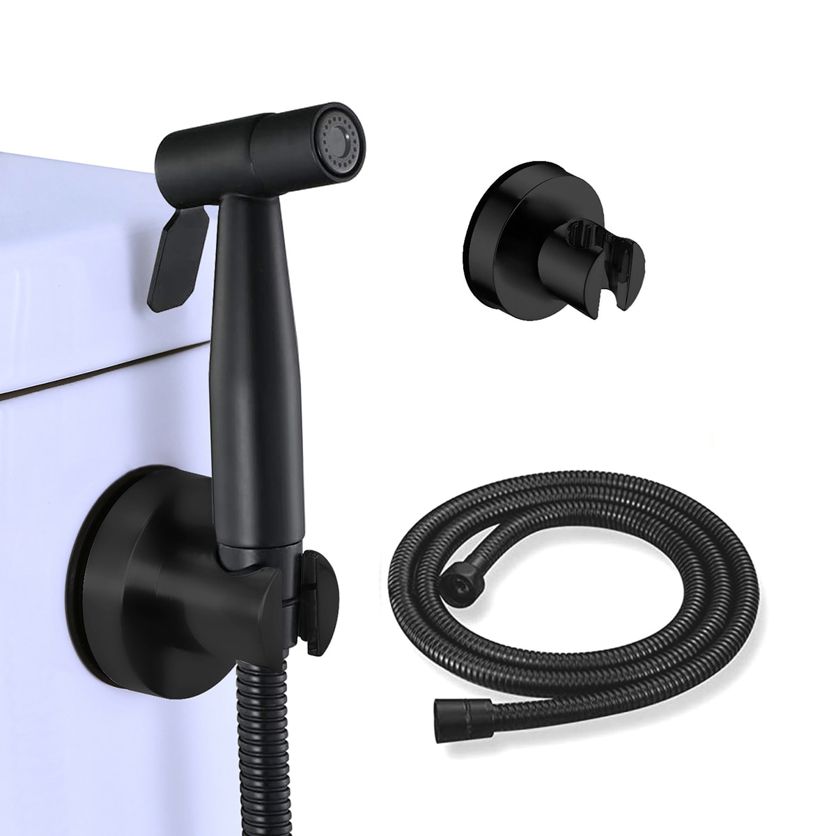 Regadera para bidé de mano en color negro mate para inodoro Mondawe MD-HBS-B