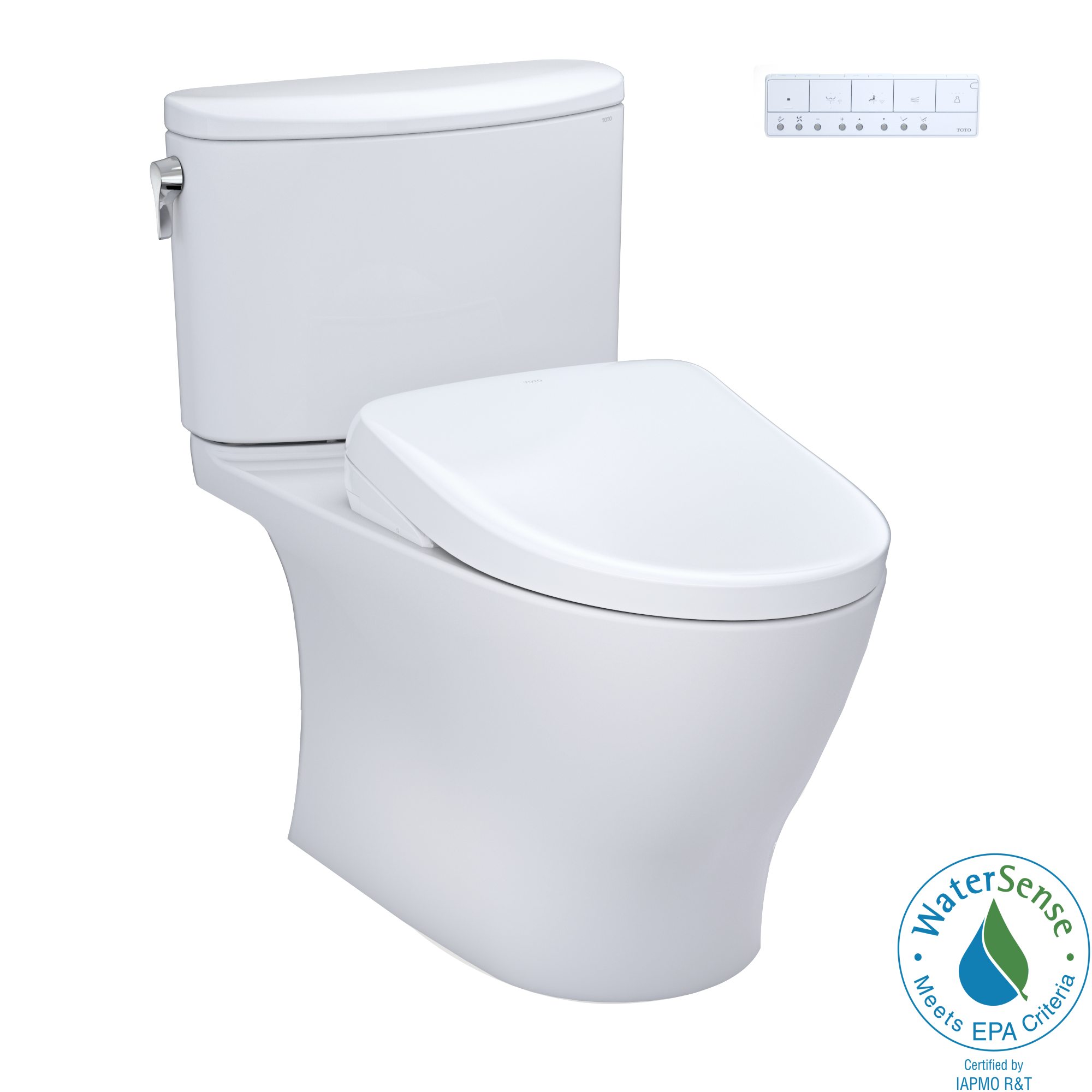 TOTO Nexus Blanco de Algodón Bidet de Altura de Silla Alargada Individual con Cierre Suave de 2 Piezas, Descarga de 12 pulgadas y 1.6 GPF