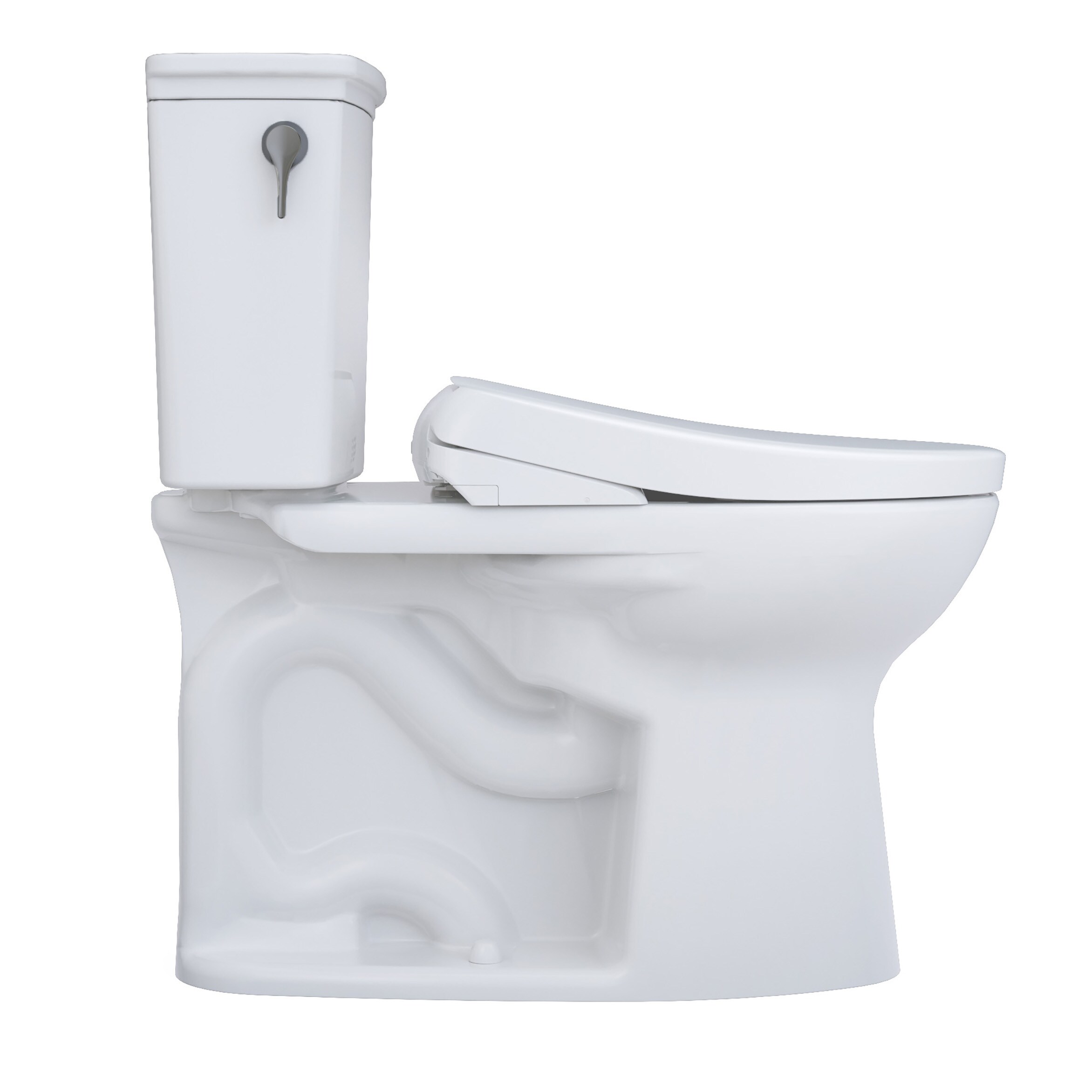 TOTO Drake Algodón Blanco Individual Alargado Altura Estándar Cierre Suave 2 Piezas Bidet 12 pulgadas de Desperdicio 1.28 GPF MW7864726CEFG-01