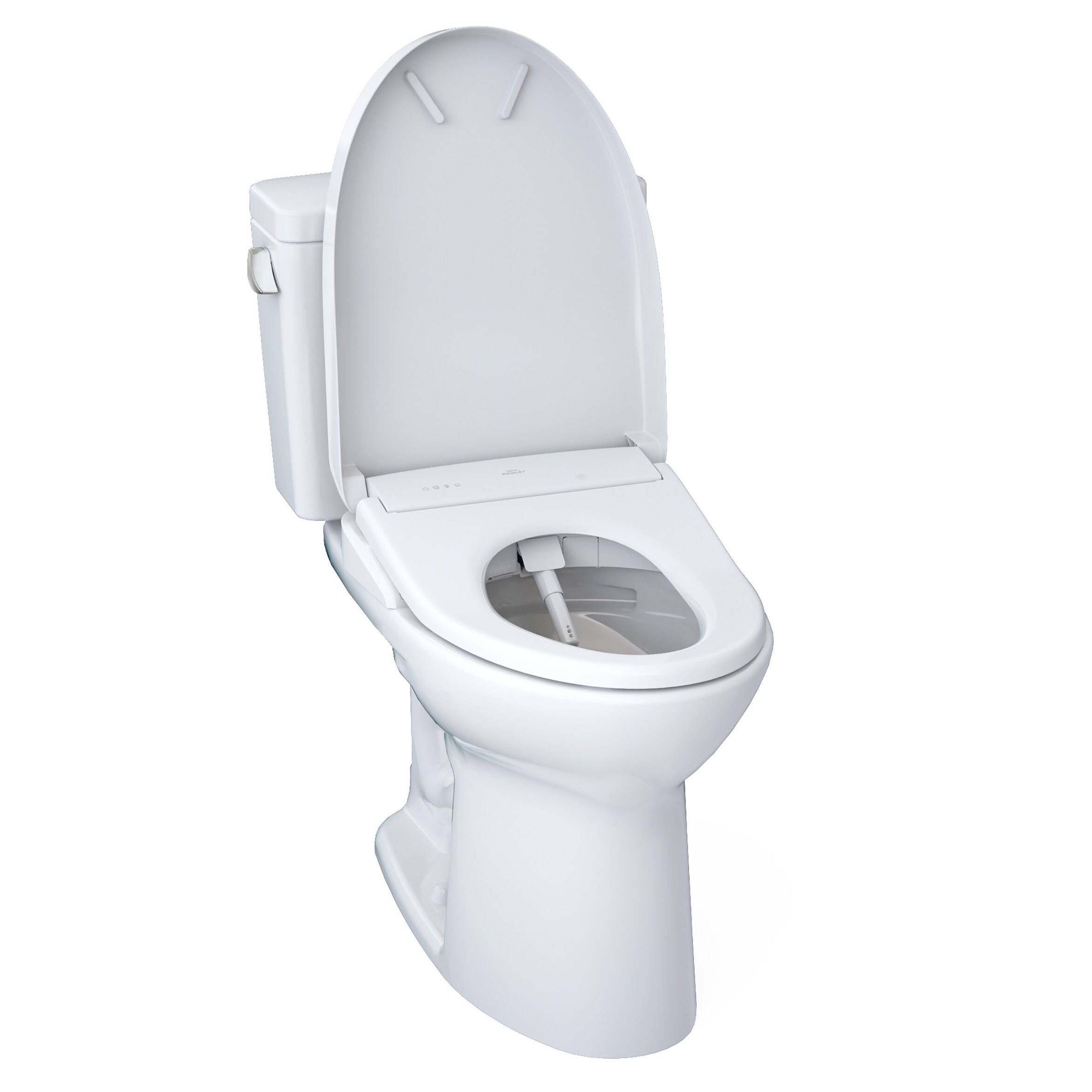 TOTO Drake Algodón Blanco Individual Alargado Altura Personalizada Cierre Suave de 2 Piezas con Bidet Áspero de 12 pulgadas y 1.28 GPF MW7764726CEGA-01