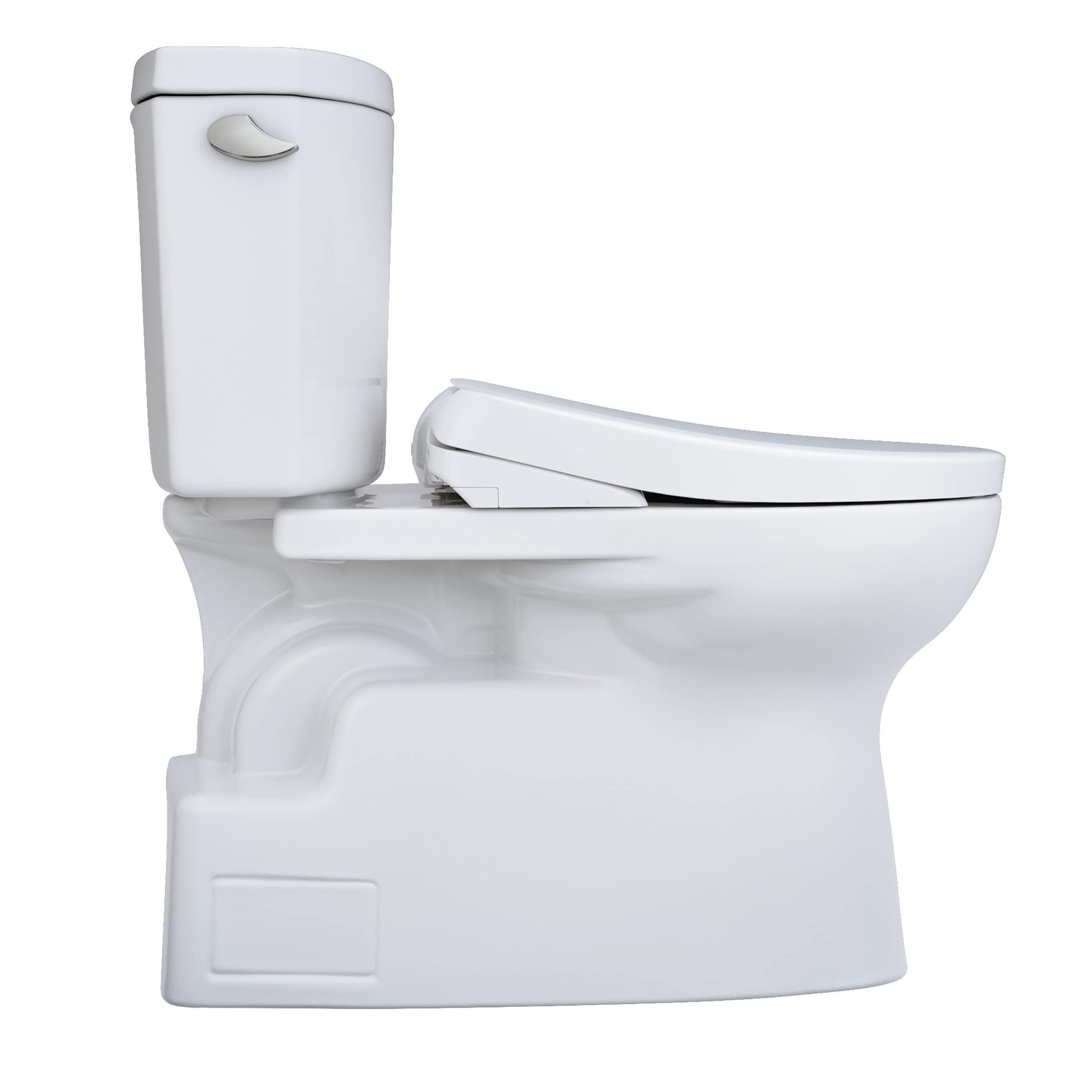 TOTO WASHLET+ Algodón Blanco Individual Alargado Altura Estándar Cierre Suave 2 Piezas Bidet 12 pulgadas Montaje en Bruto 1.28 GPF MW4744726CEFG-01